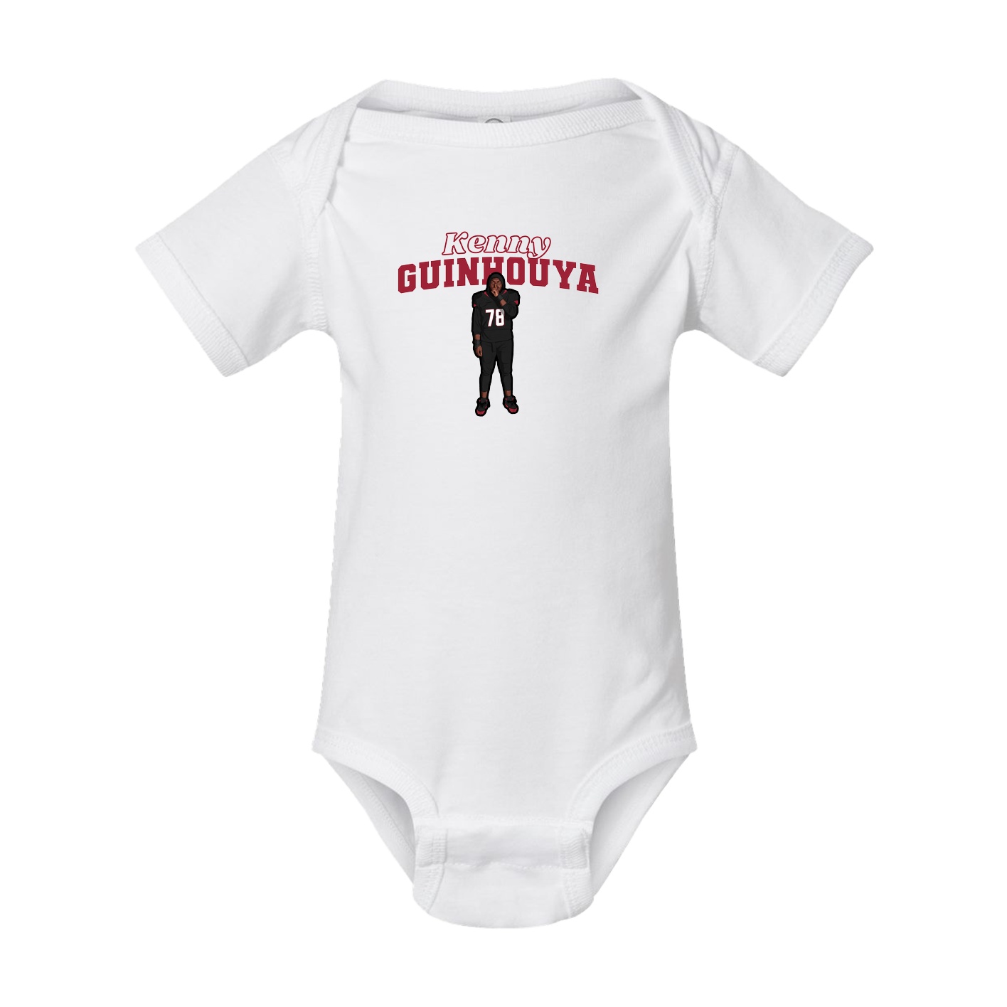 Baby Onesie — Name Arch in White
