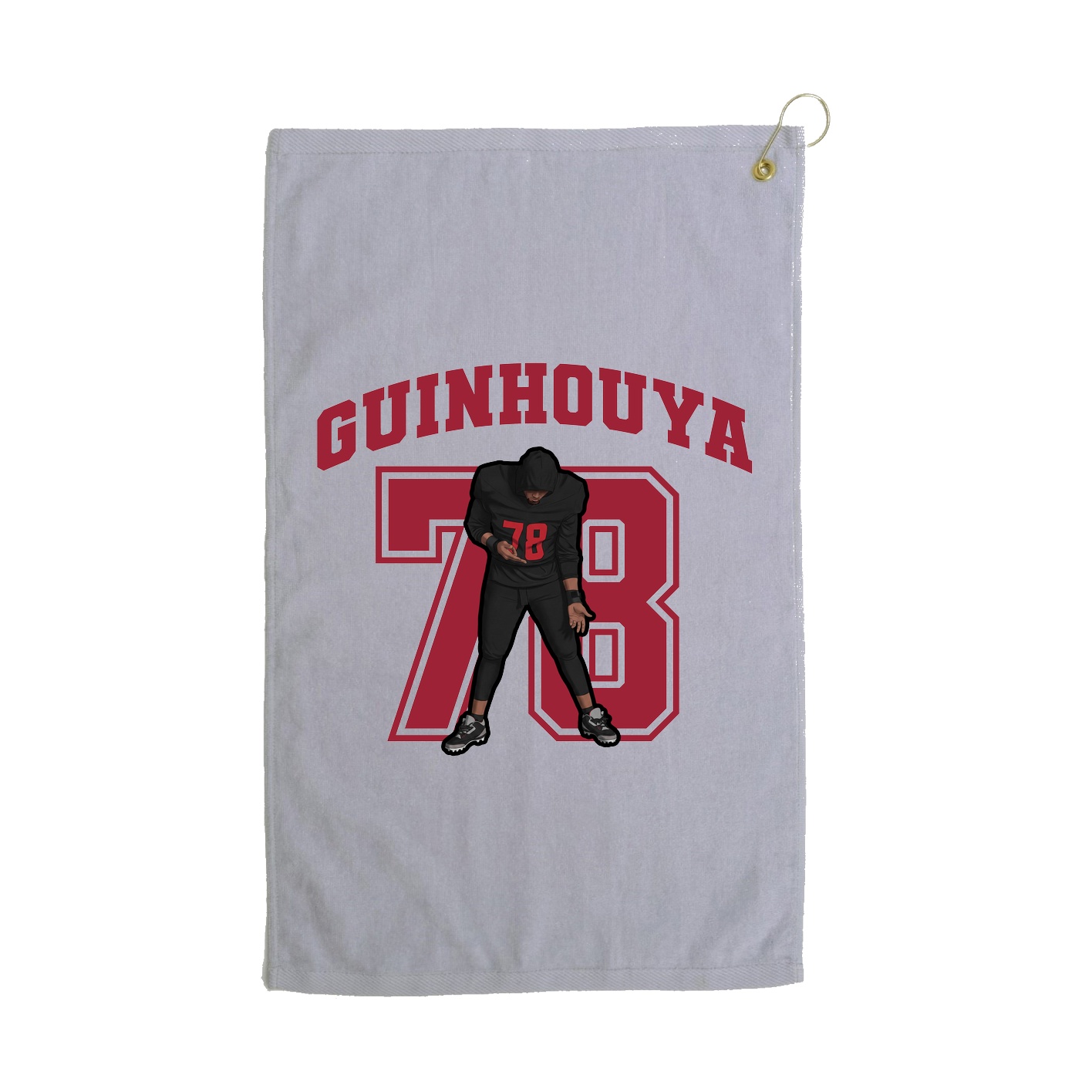 Golf Towel — Number in Grey
