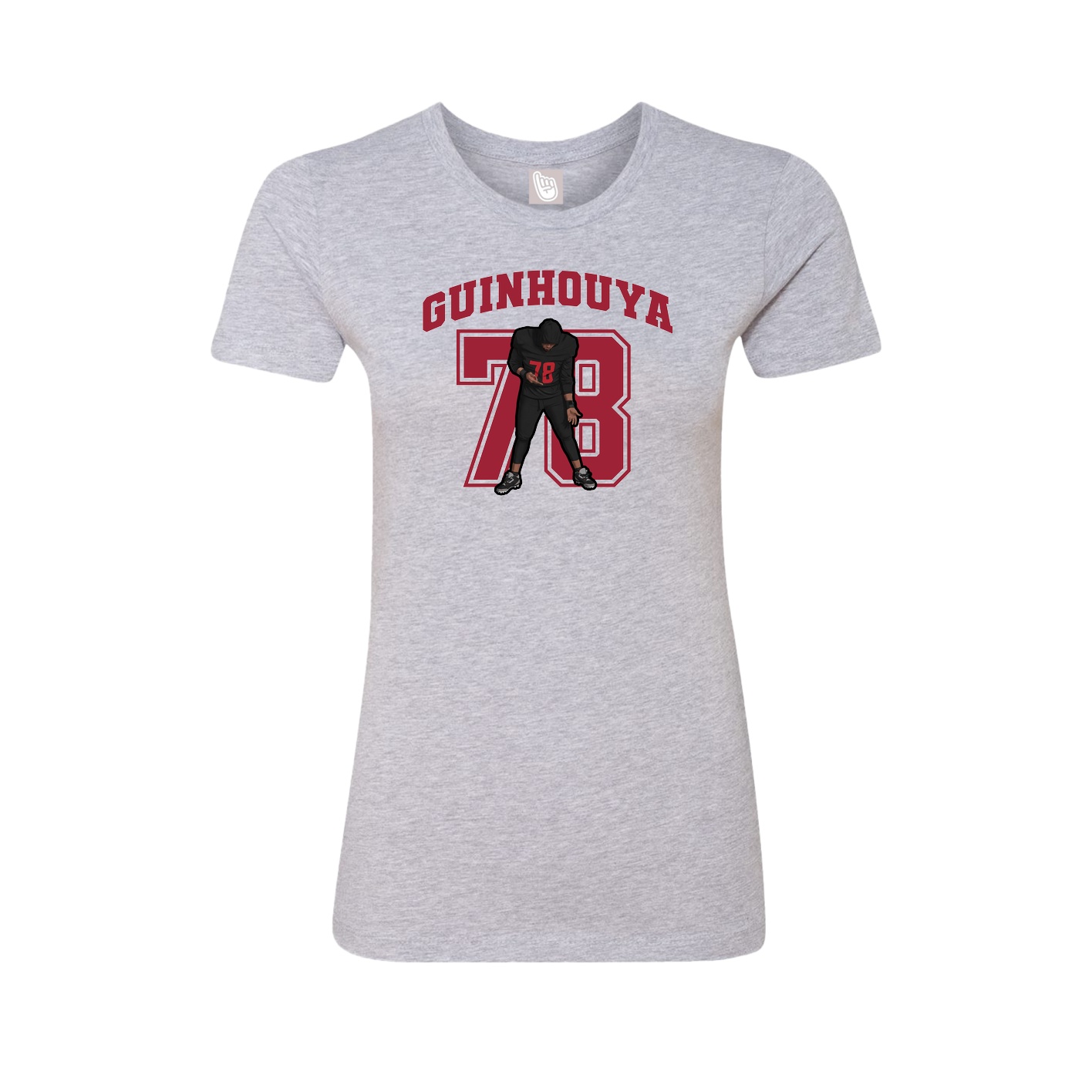 Fitted Women's Tee — Number in Grey