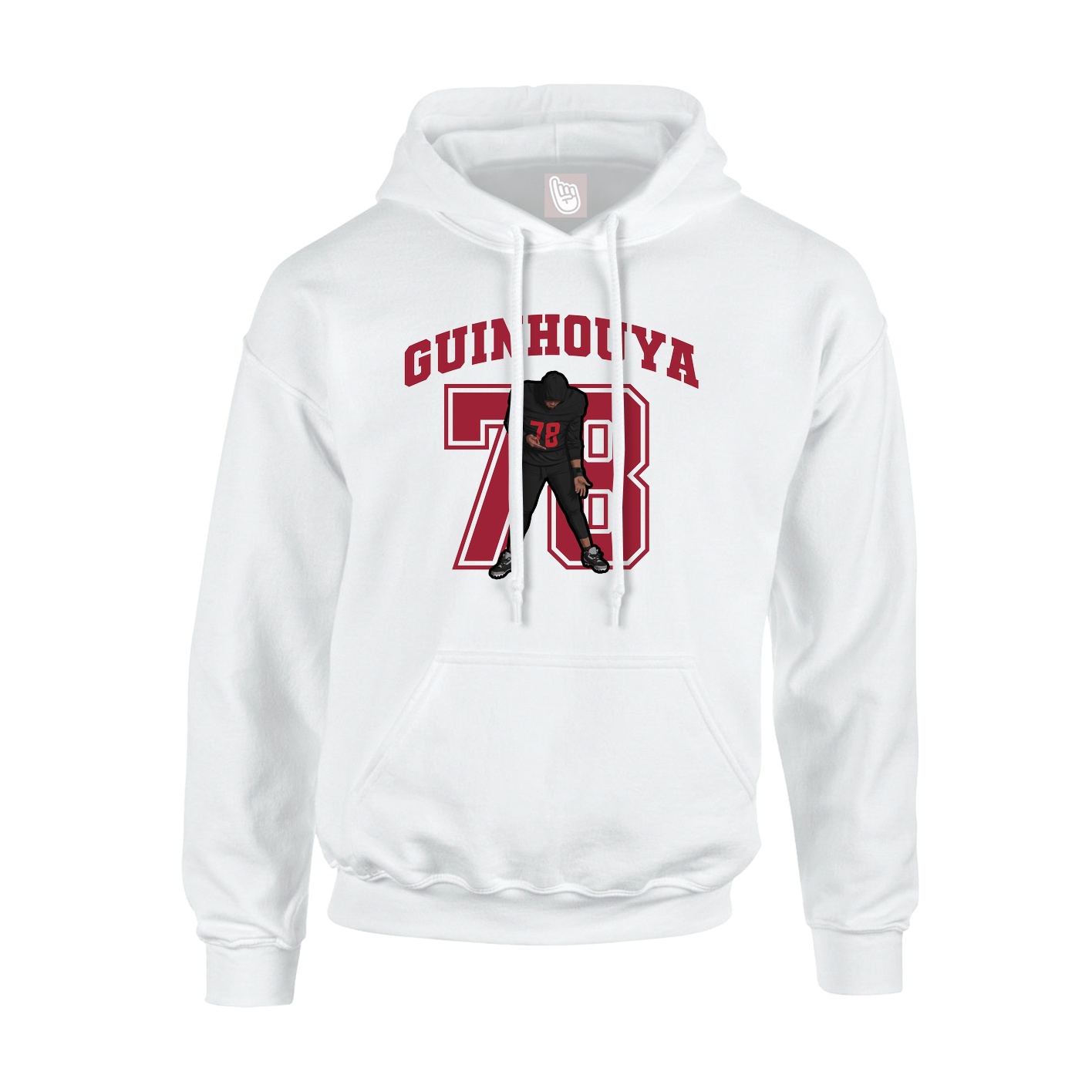 Hoodie — Number in White
