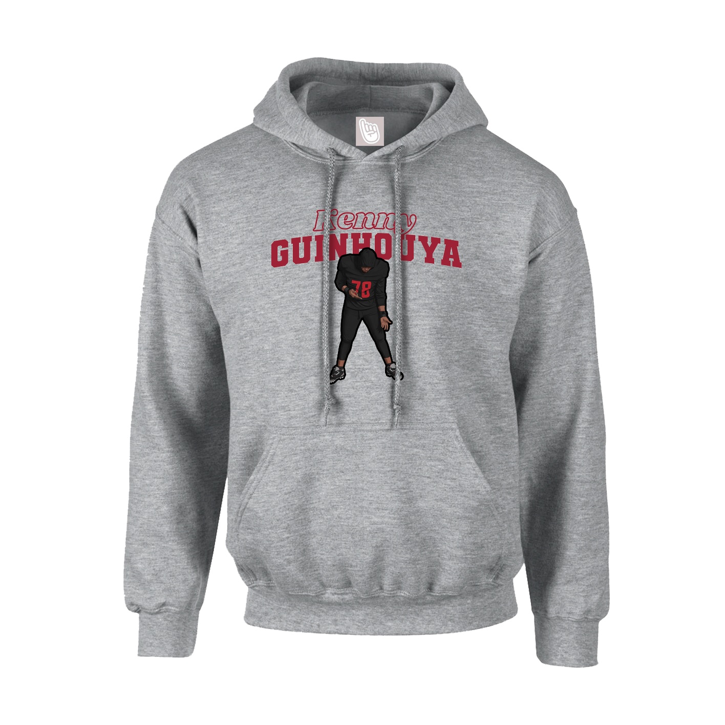 Youth Hoodie — Name Arch in Grey