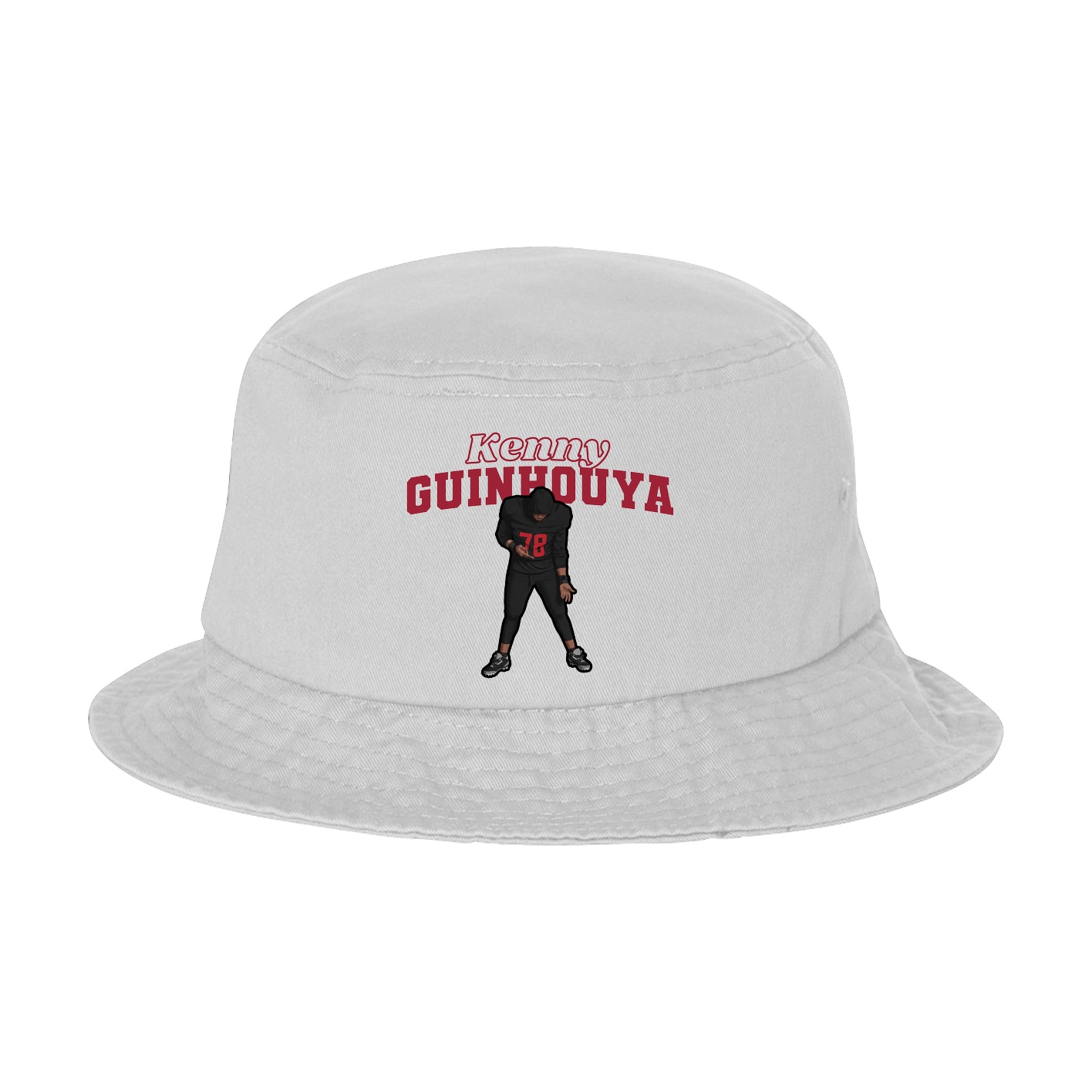 Bucket Cap — Name Arch in White
