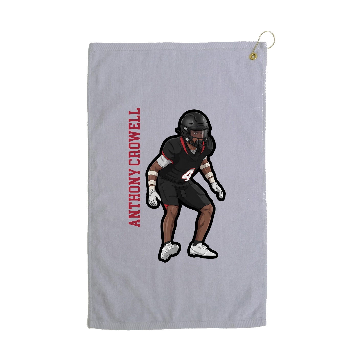 Golf Towel — Name Vertical in Grey