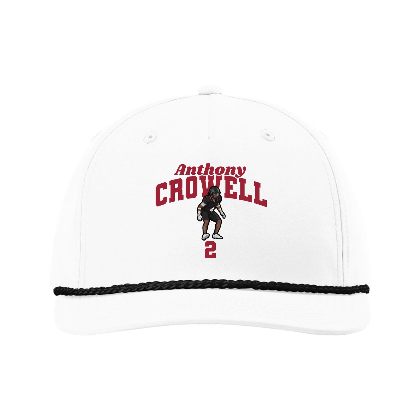 Five-Panel Classic Rope Cap — Signature Arch in White