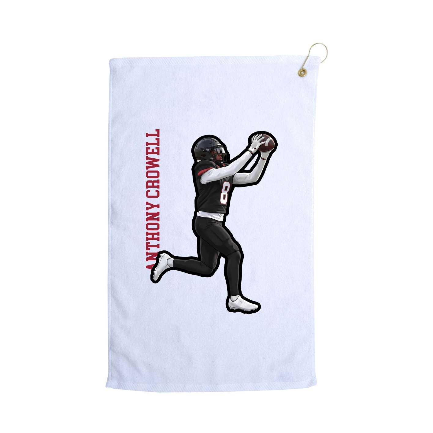 Golf Towel — Name Vertical in White