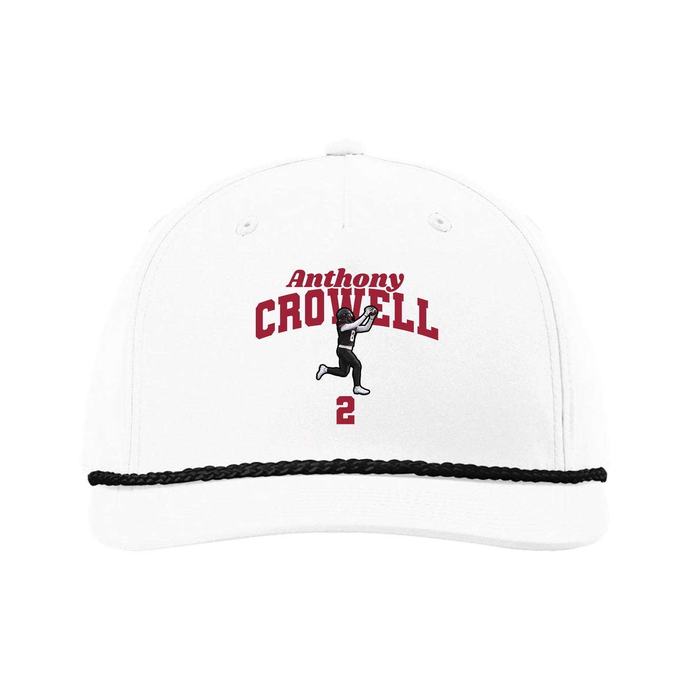 Five-Panel Classic Rope Cap — Signature Arch in White