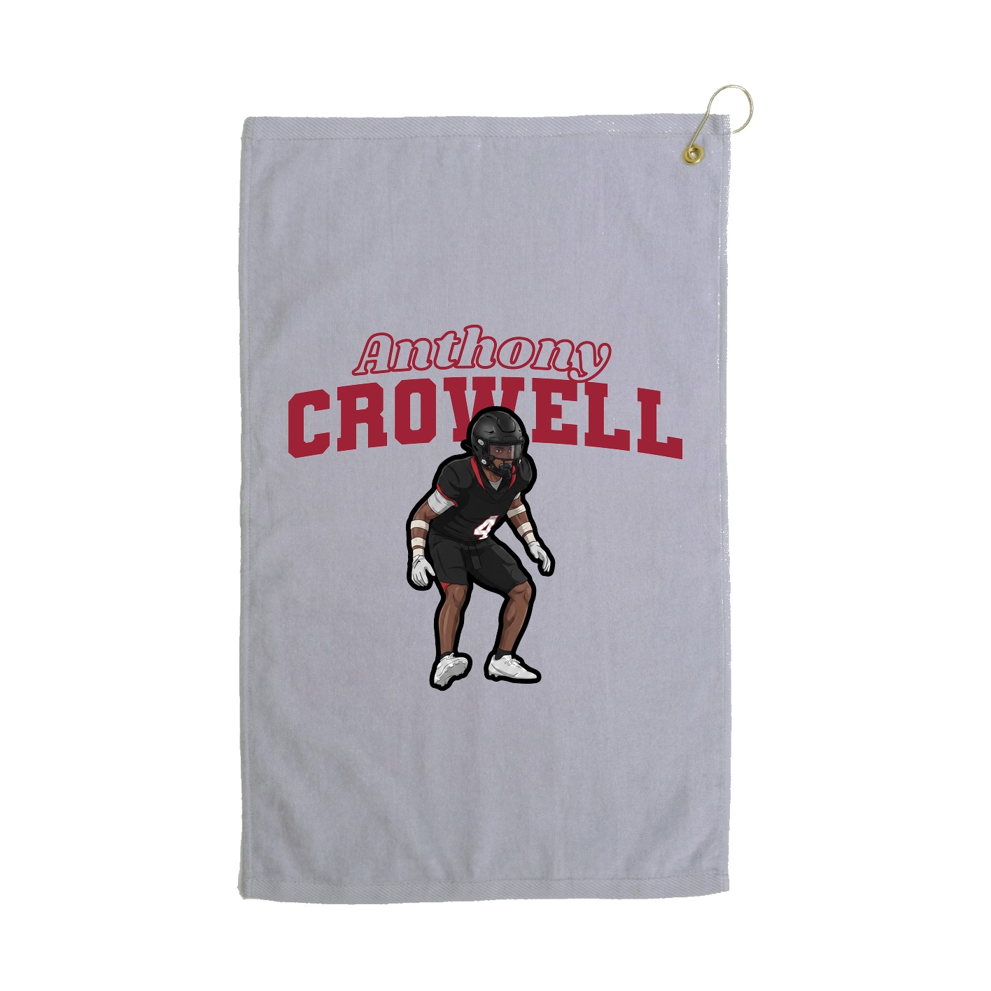 Golf Towel — Name Arch in Grey