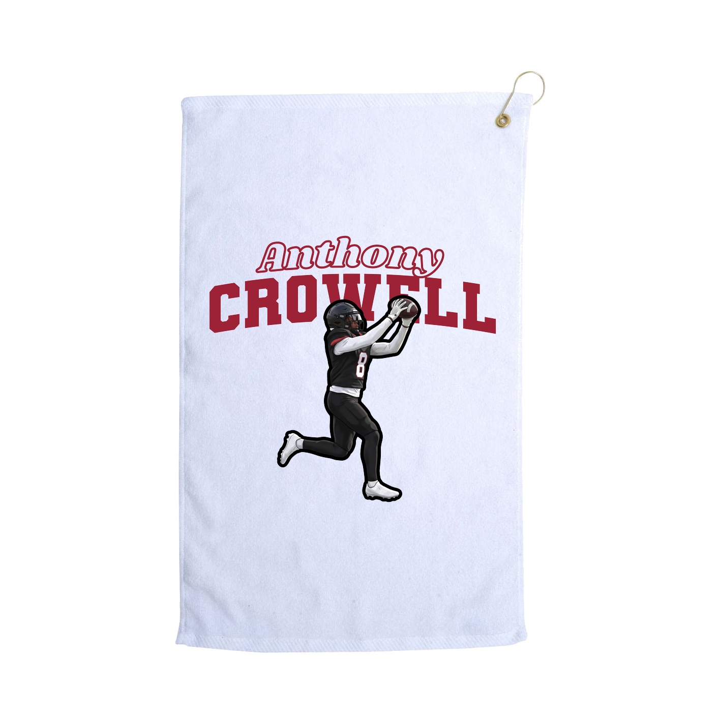 Golf Towel — Name Arch in White