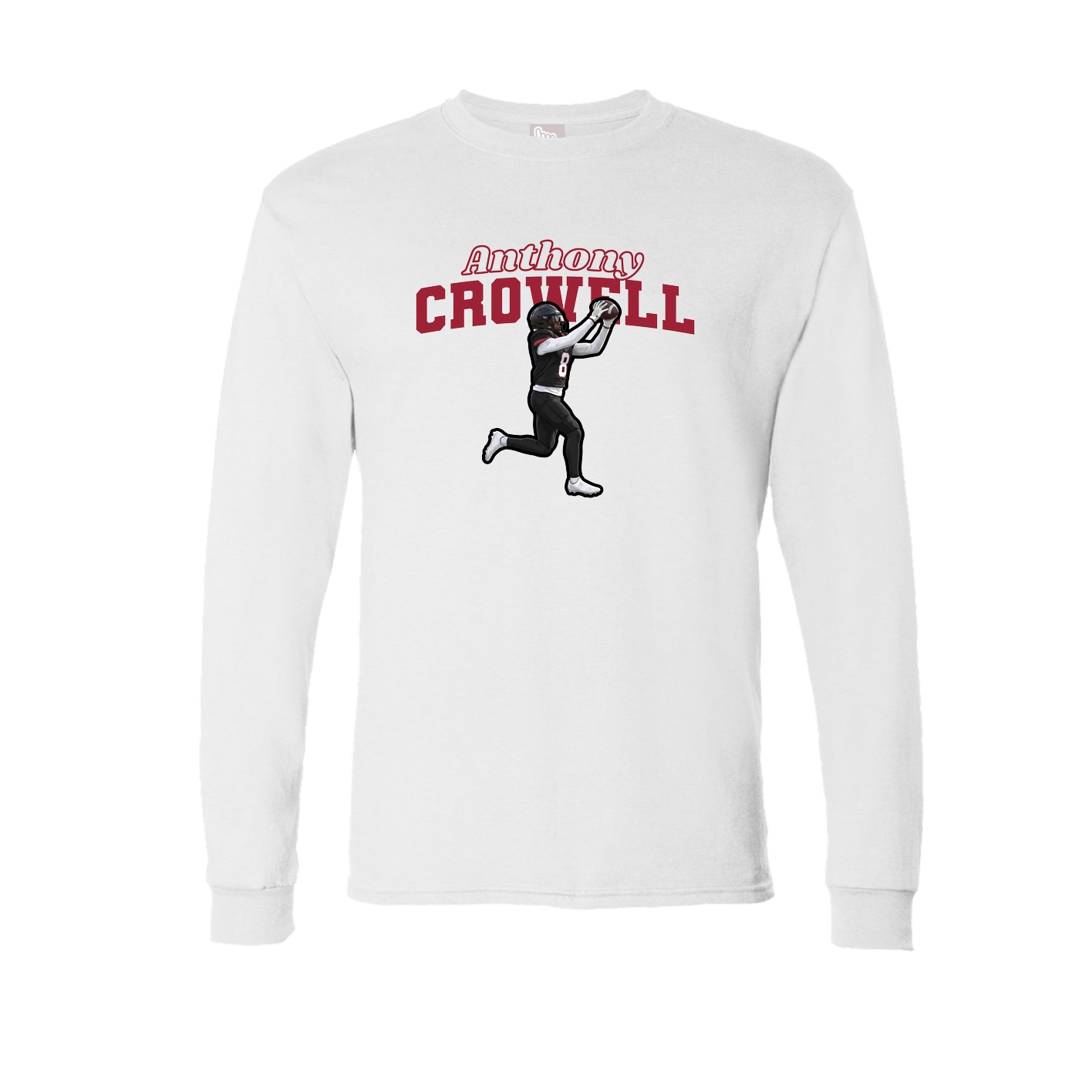 Long Sleeve Tee — Name Arch in White