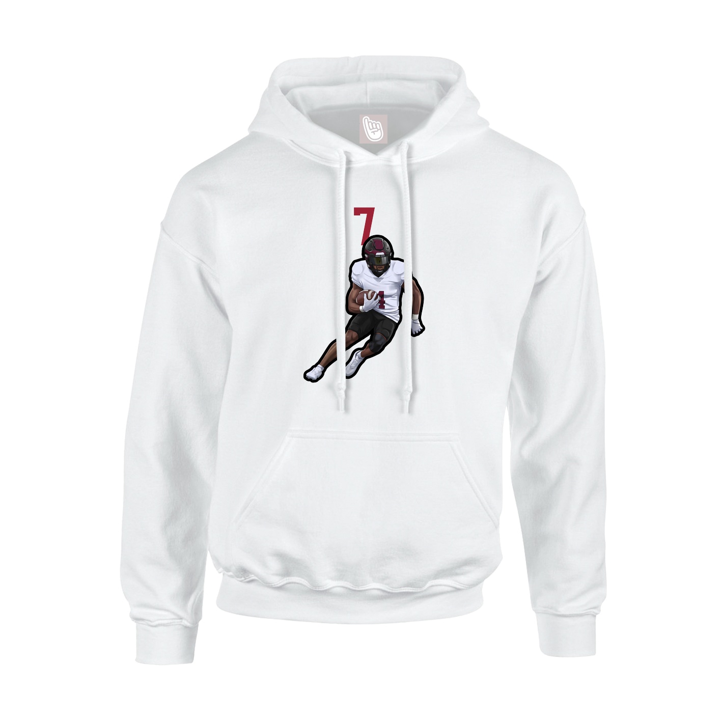 Youth Hoodie — Number Top in White