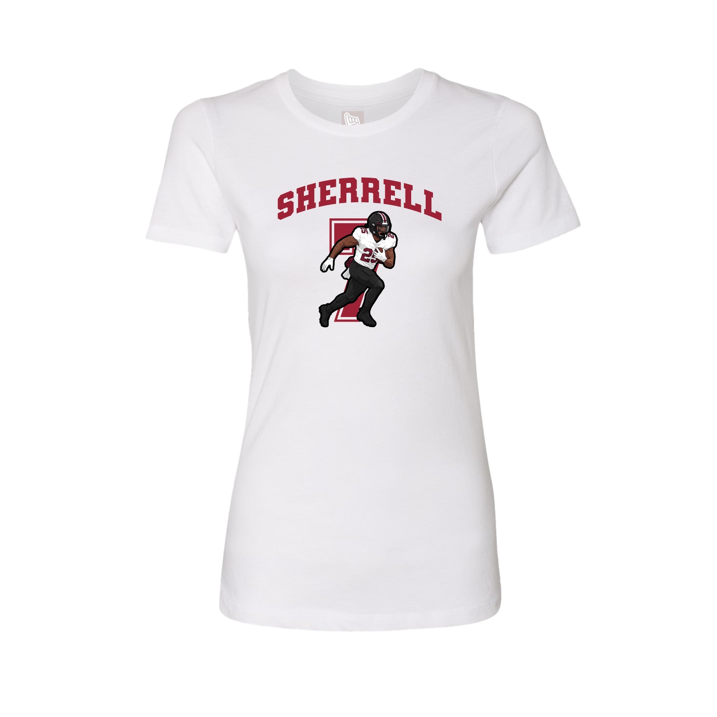 Fitted Women's Tee — Number in White