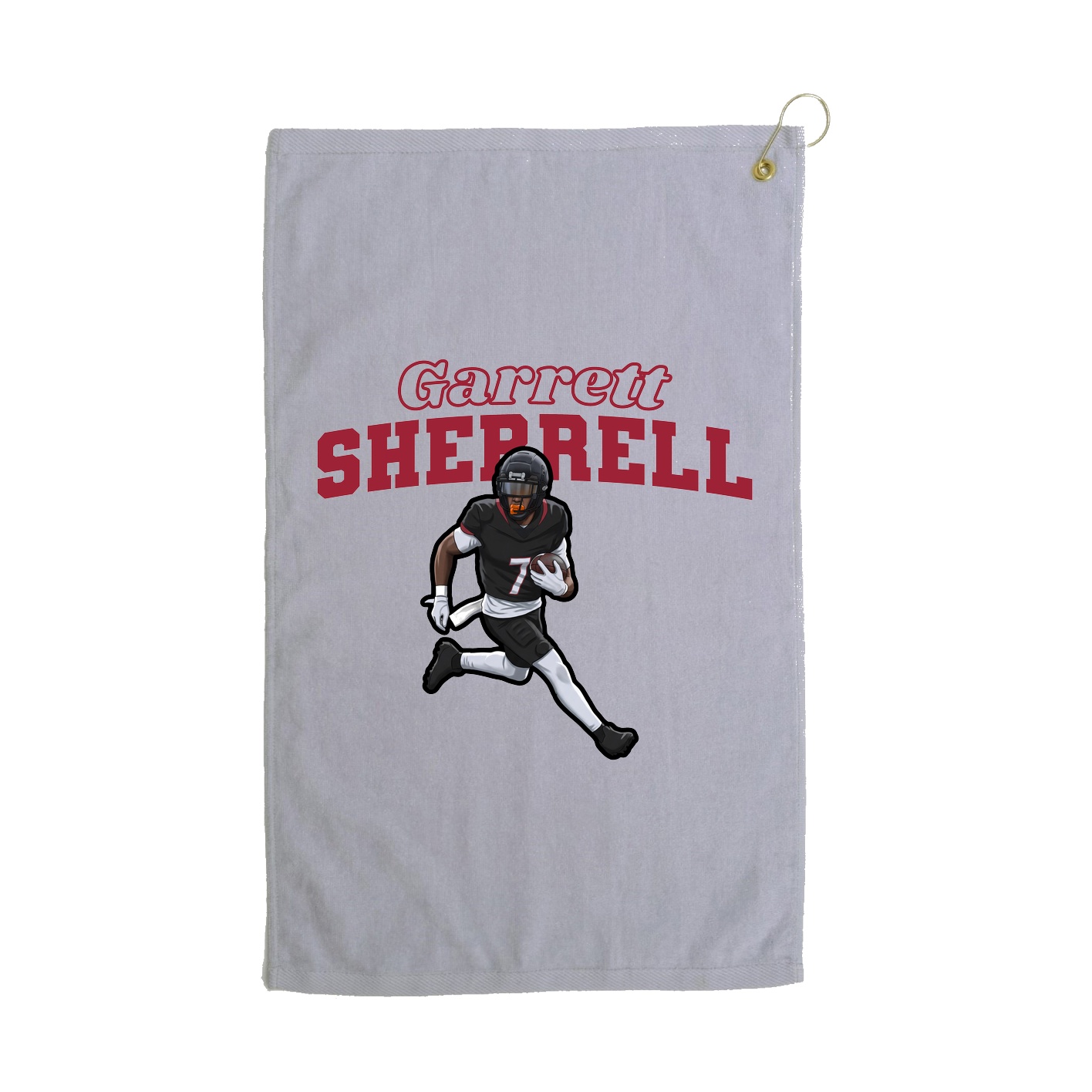 Golf Towel — Name Arch in Grey