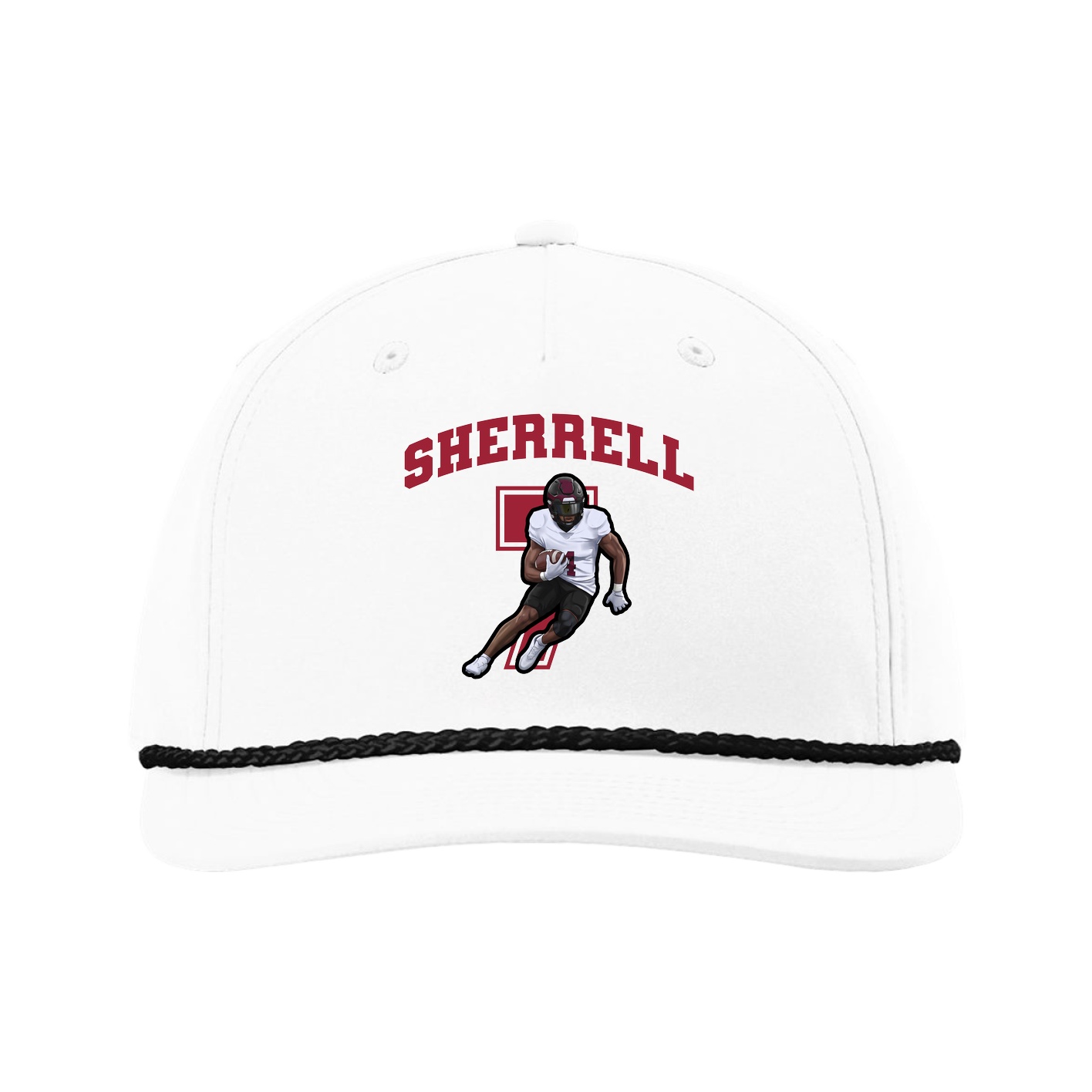Five-Panel Classic Rope Cap — Number in White