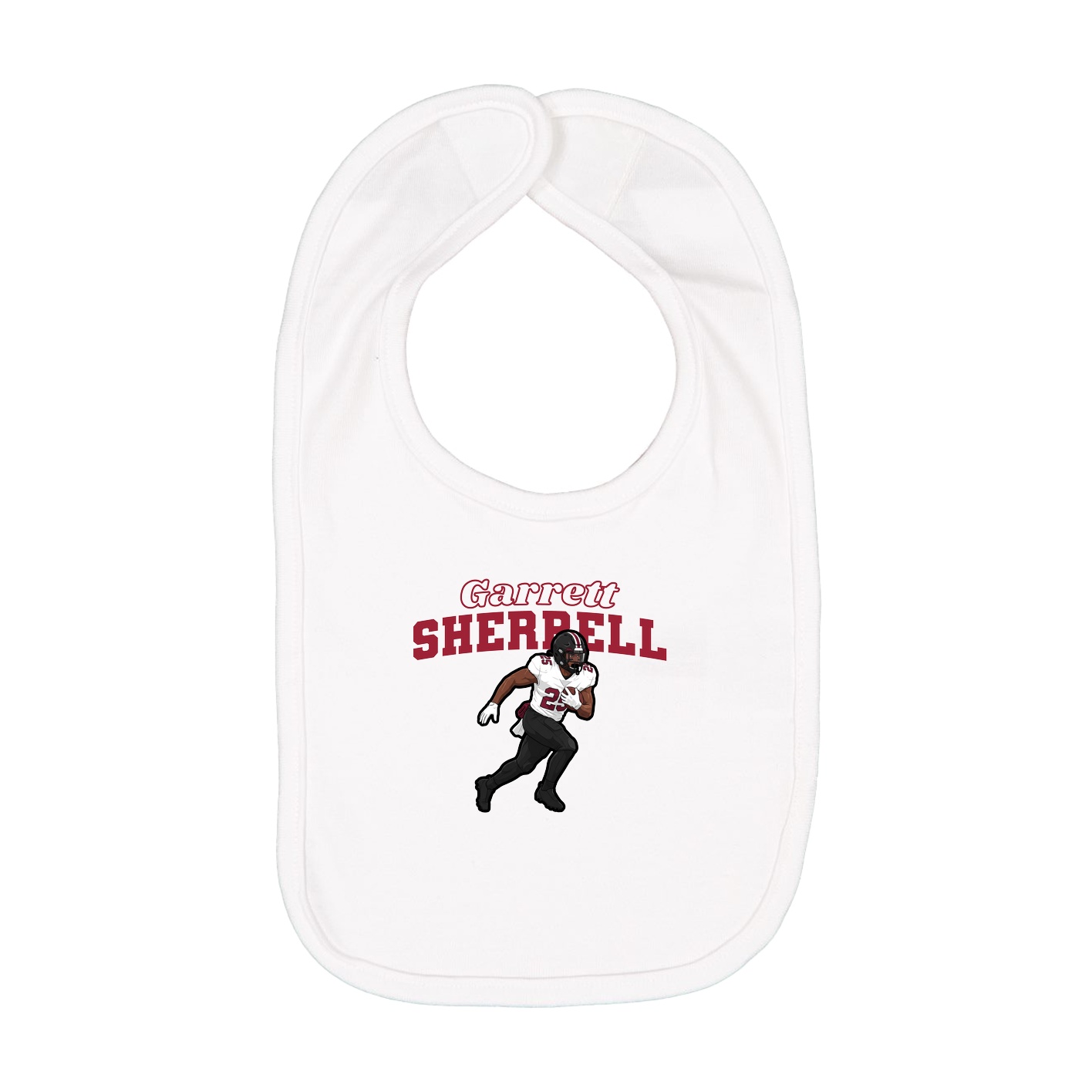 Infant Bib — Name Arch in White