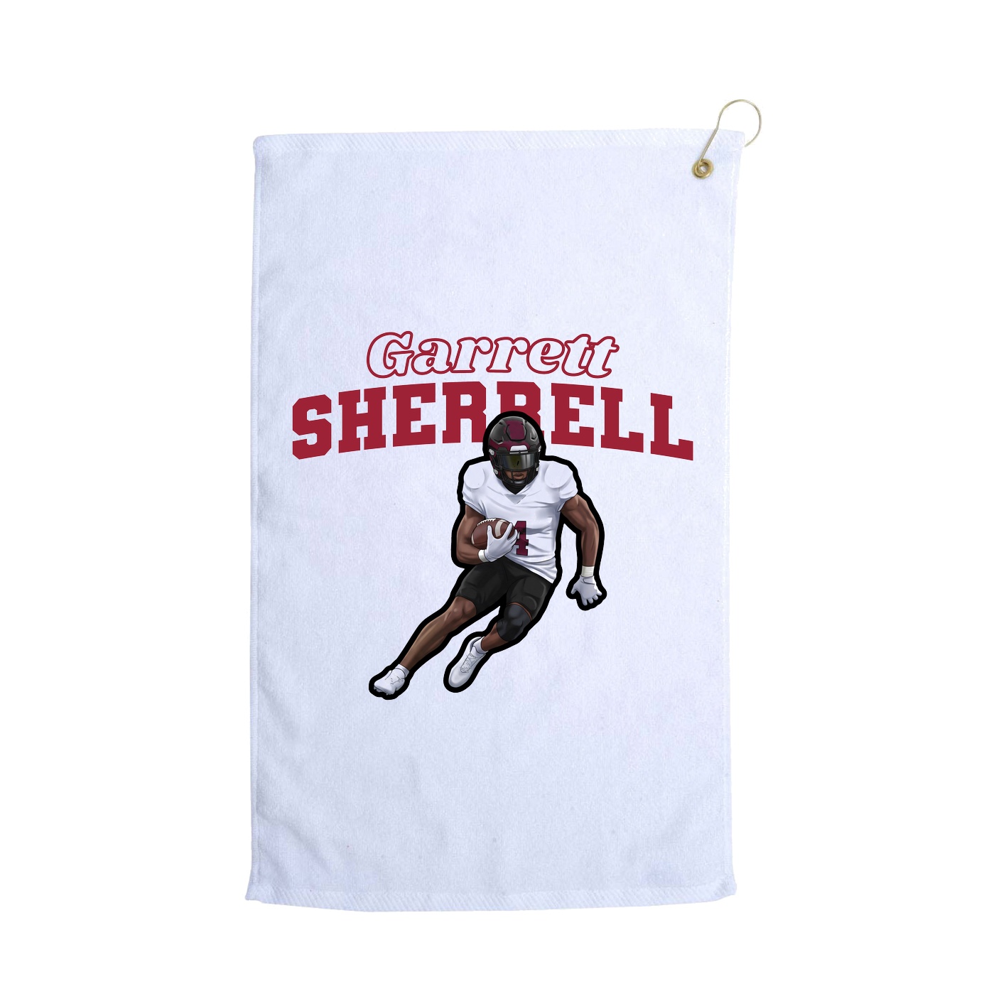 Golf Towel — Name Arch in White