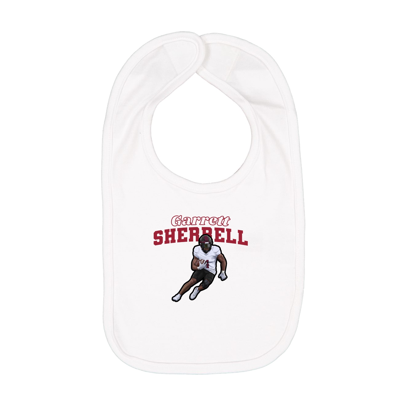 Infant Bib — Name Arch in White