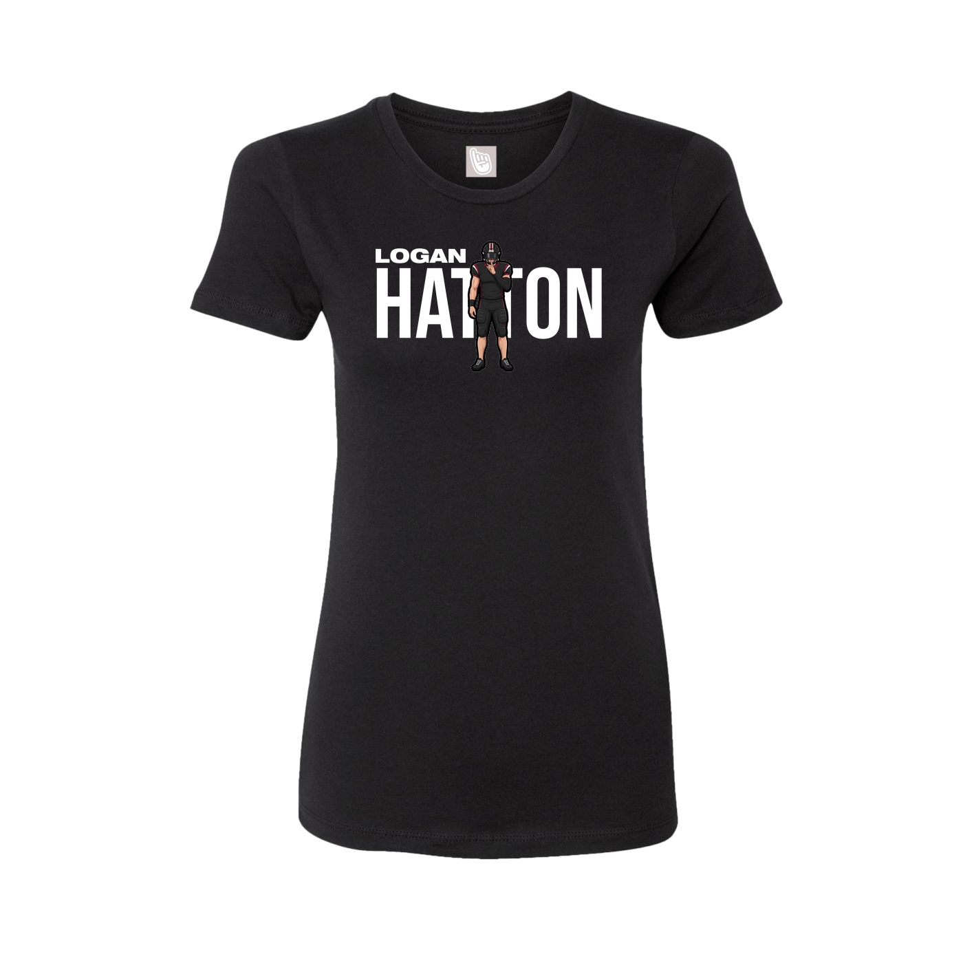 Fitted Women's Tee — Player Name in Black