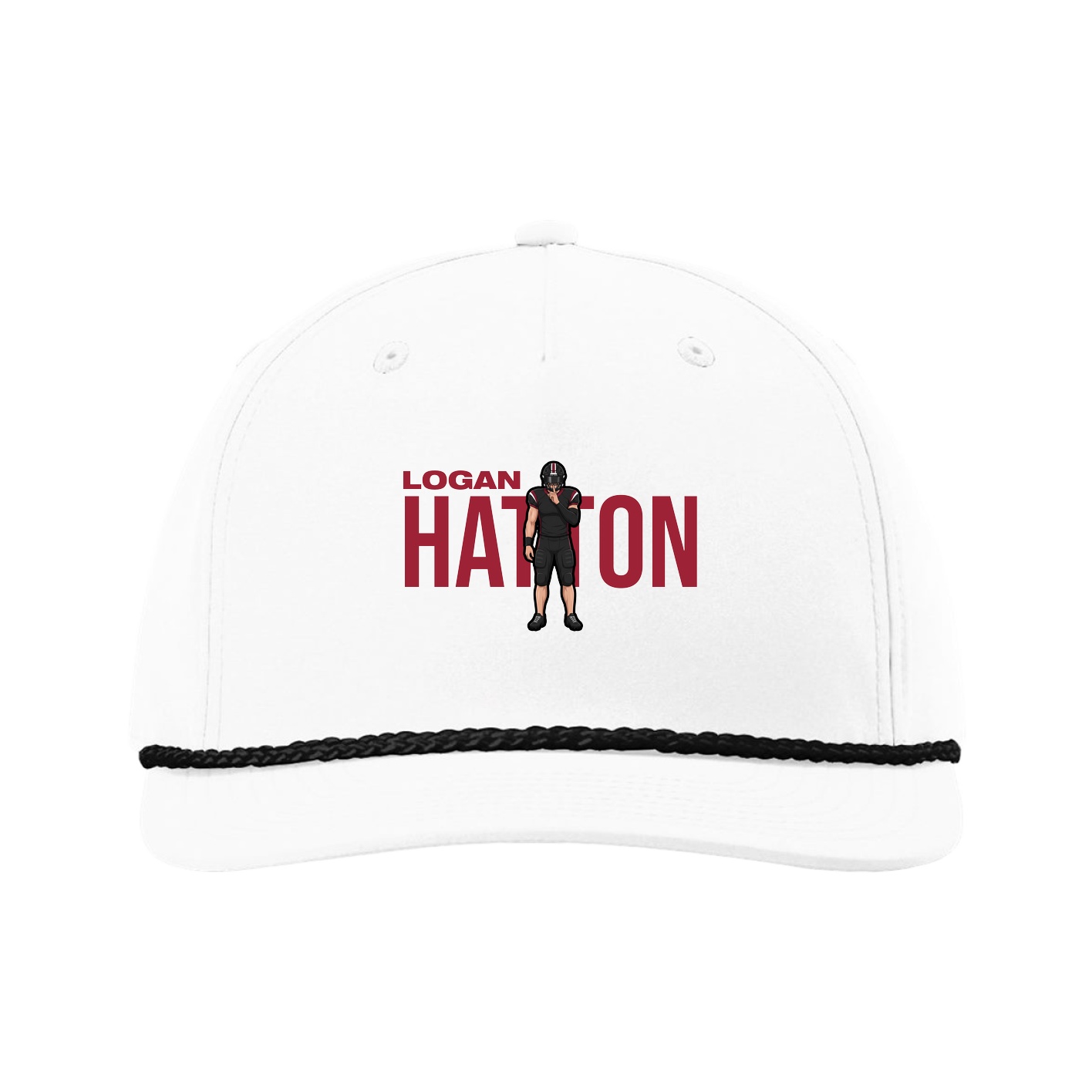 Five-Panel Classic Rope Cap — Player Name in White