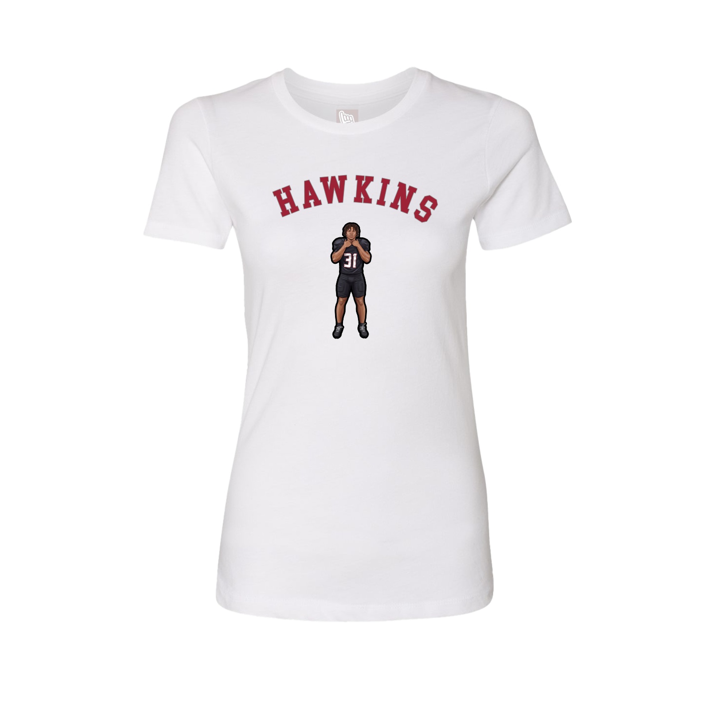 Fitted Women's Tee — Shirsey Arch in White