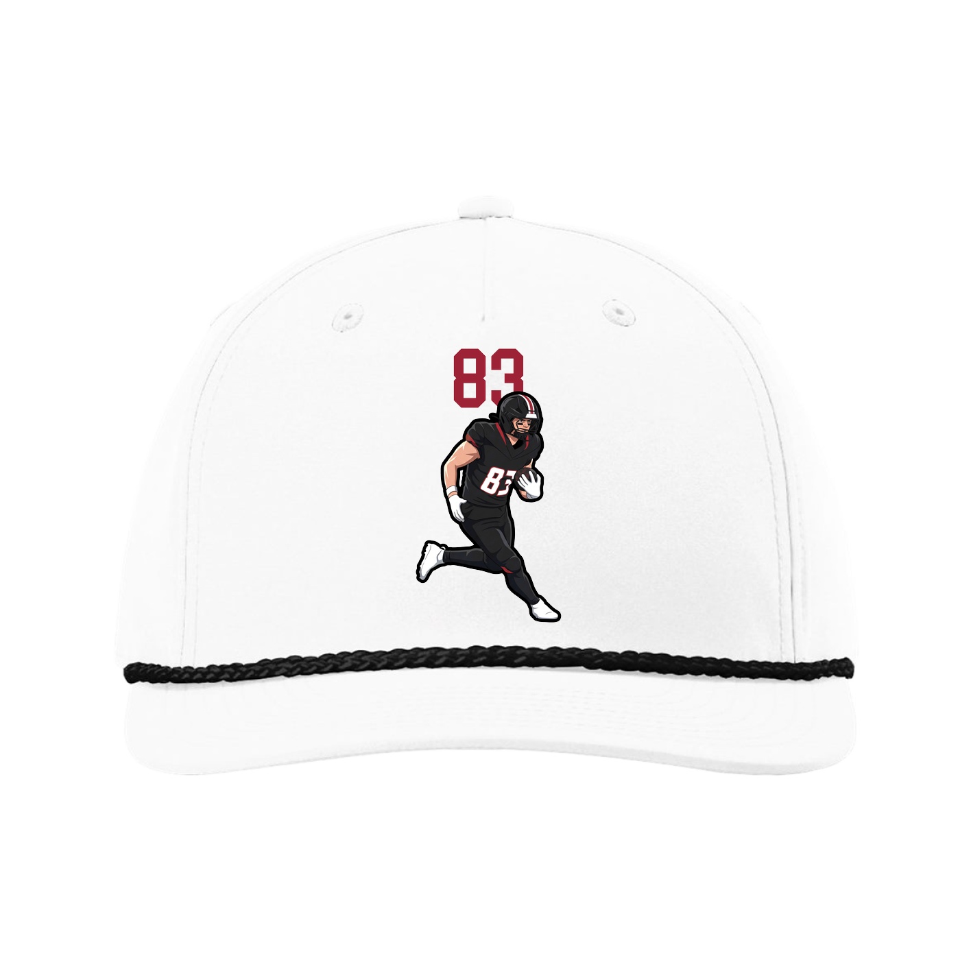 Five-Panel Classic Rope Cap — Number Top in White