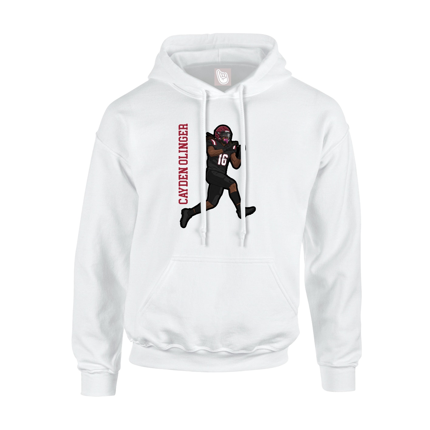Hoodie — Name Vertical in White