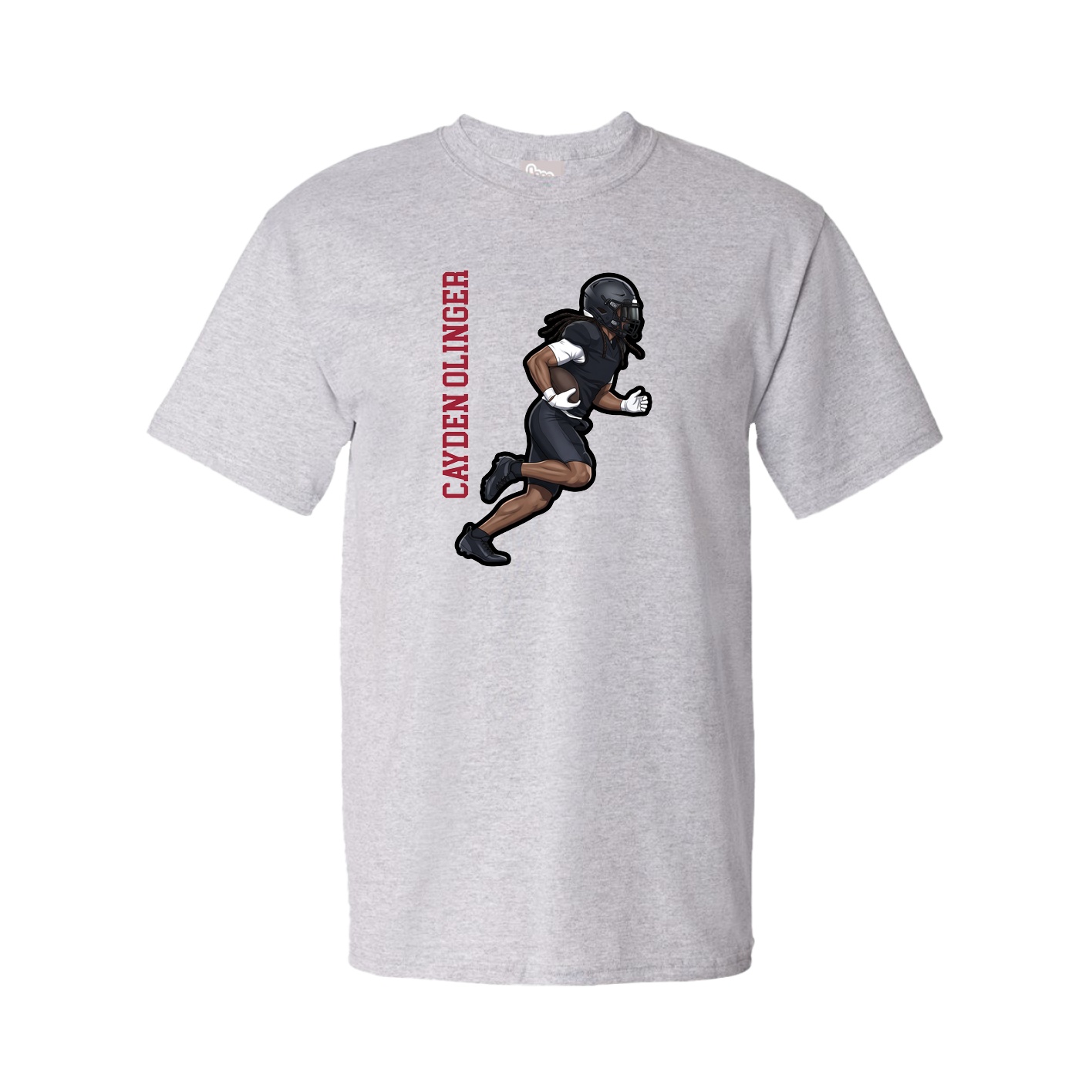 Youth Tee — Name Vertical in Grey