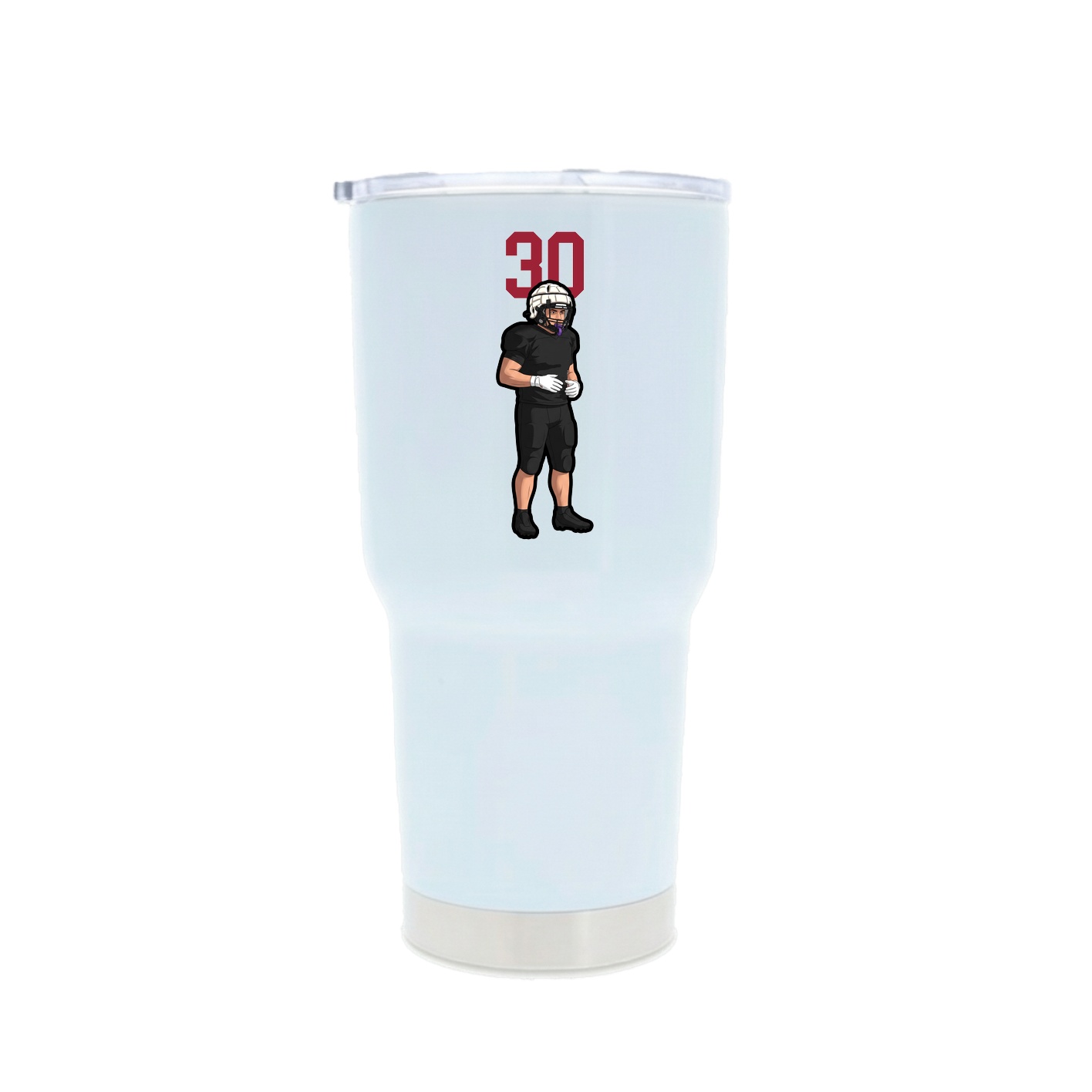 30oz Stainless Steel Tumbler — Number Top in White