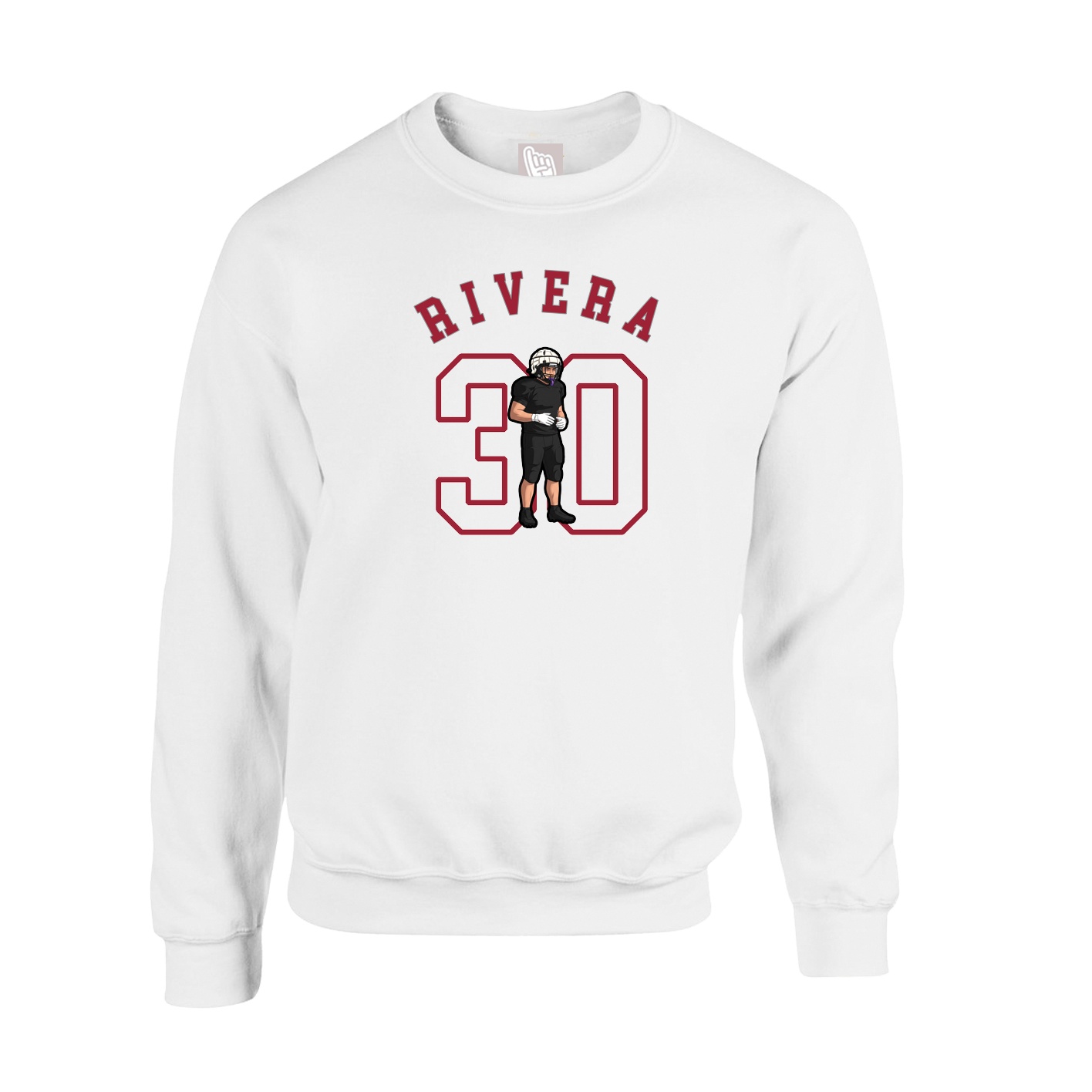 Fleece Crew — Shirsey Arch in White