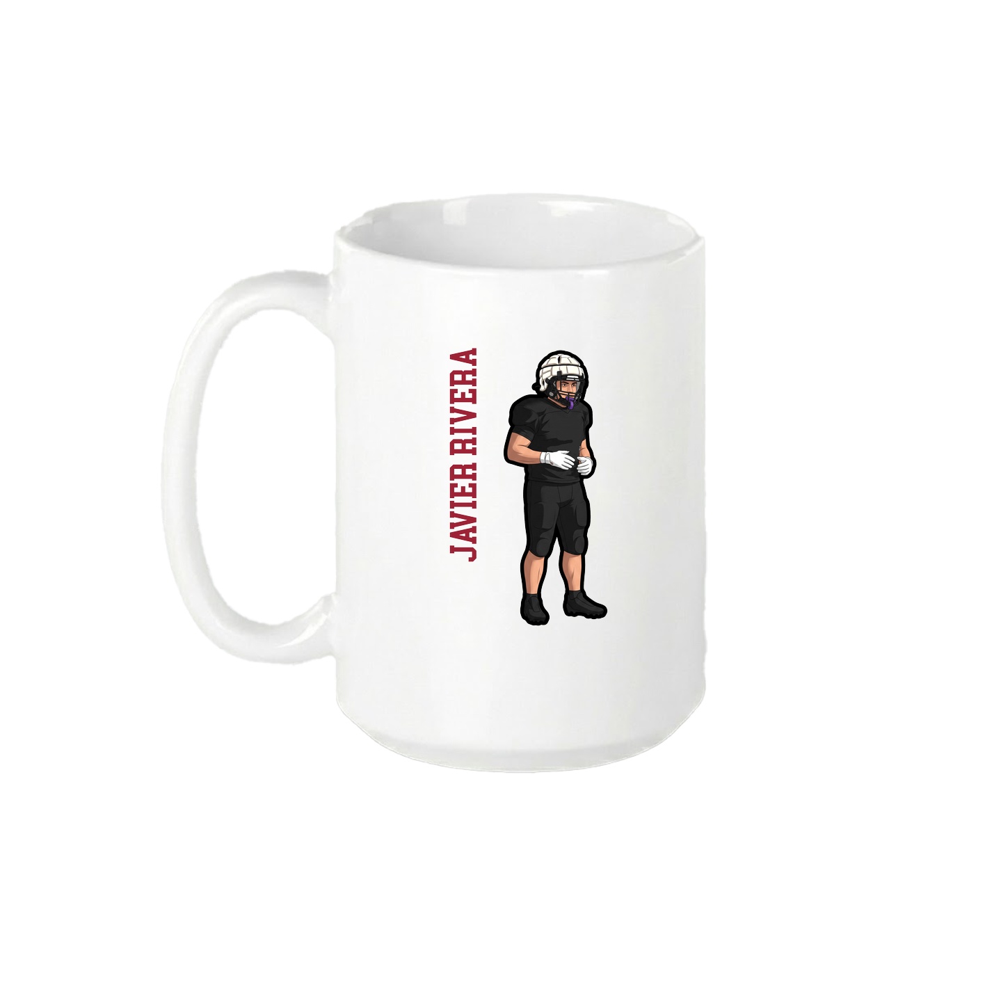 15oz Coffee Mug — Name Vertical in White
