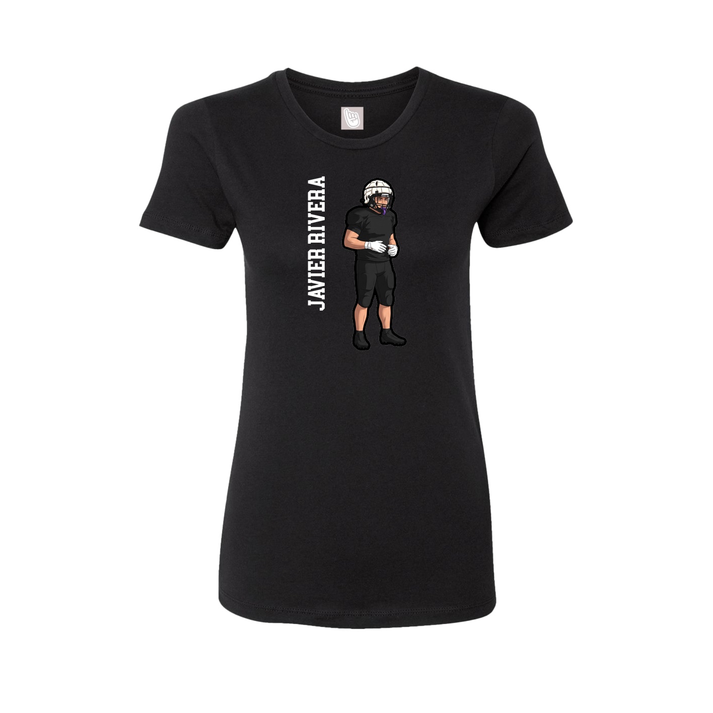 Womens Tee — Name Vertical in Black