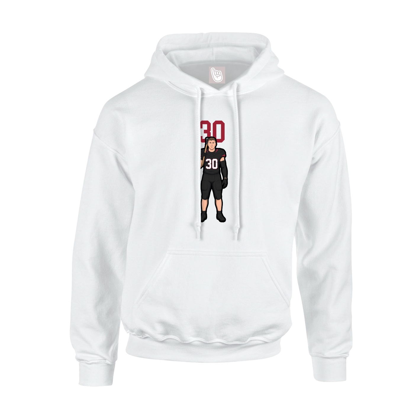 Youth Hoodie — Number Top in White
