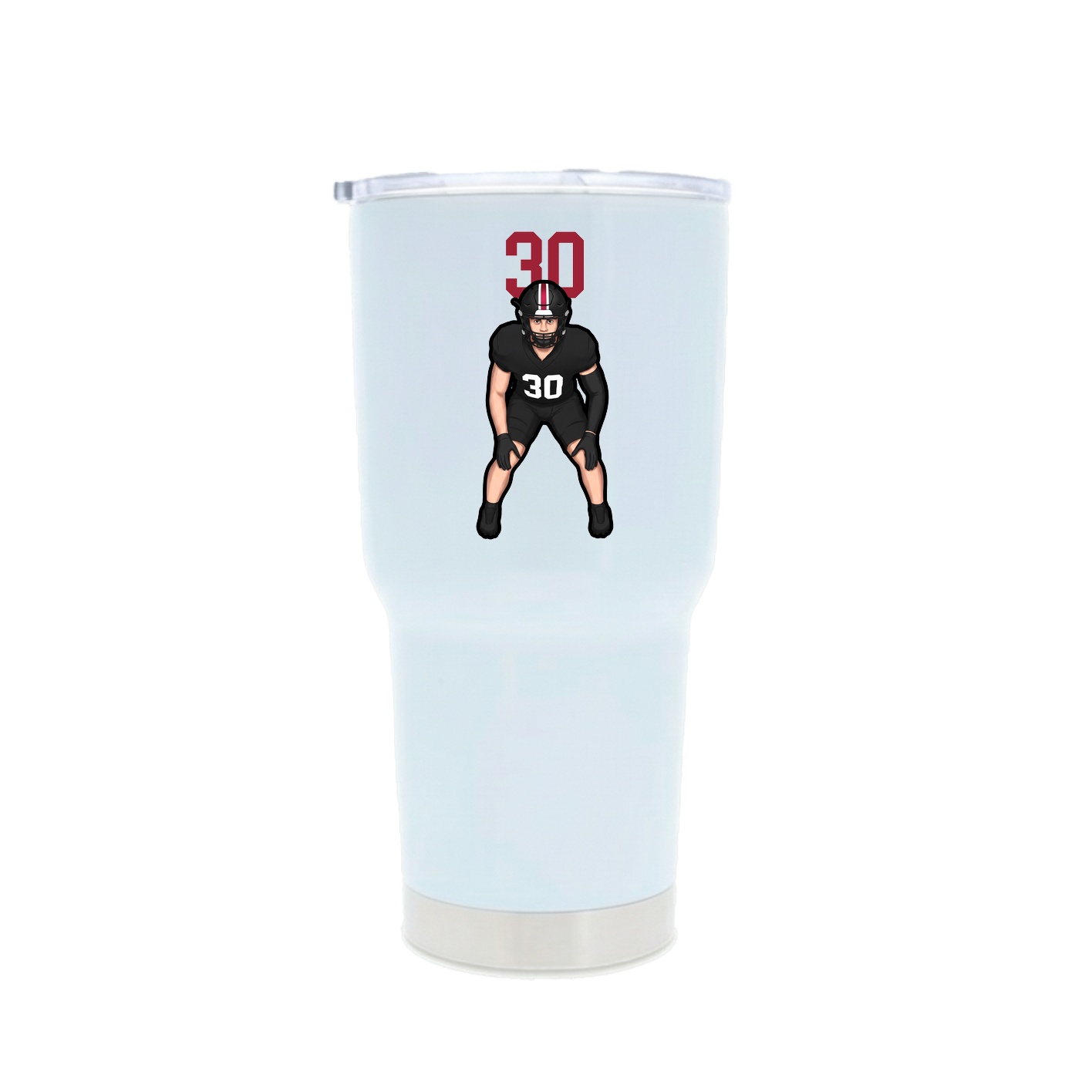 30oz Stainless Steel Tumbler — Number Top in White