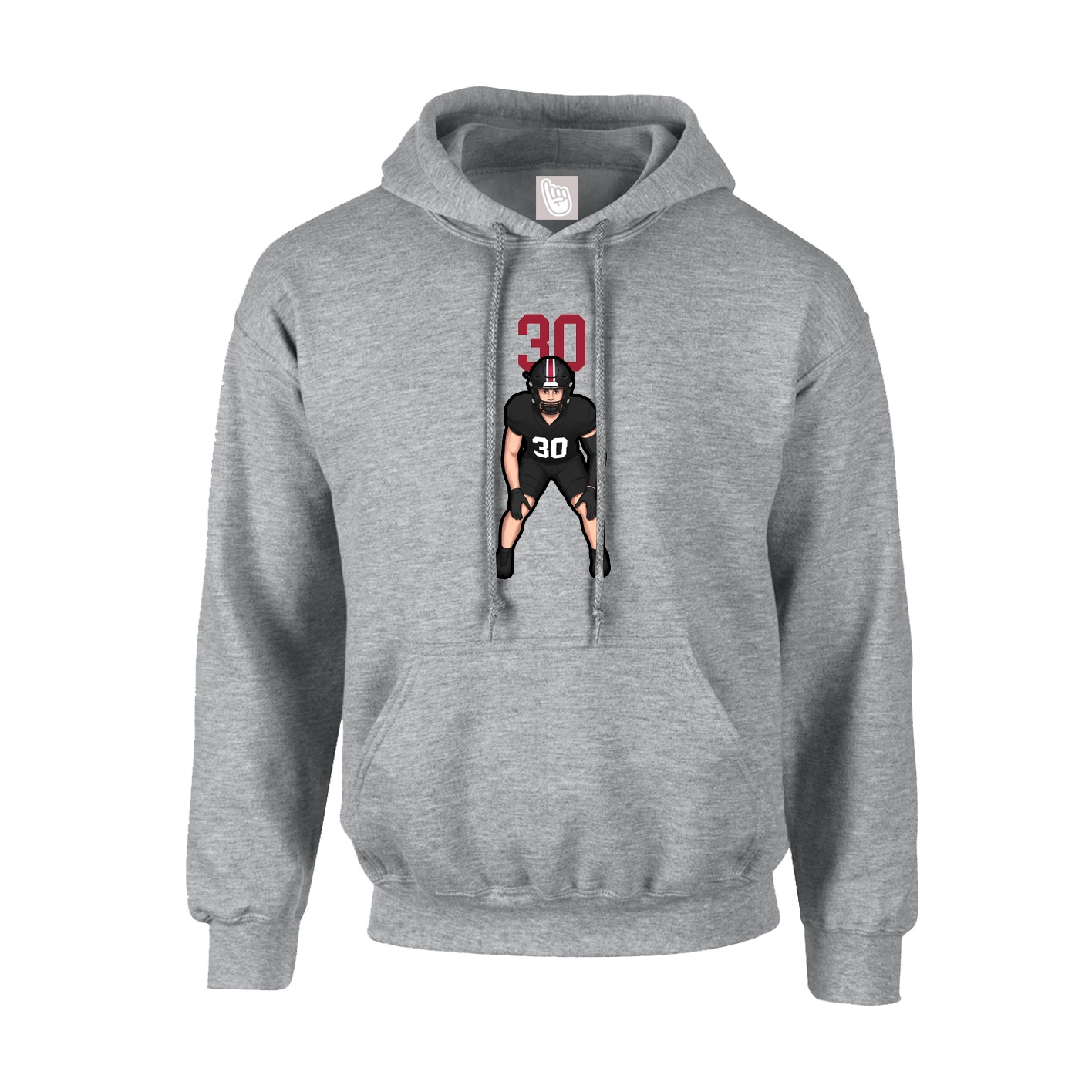 Hoodie — Number Top in Grey