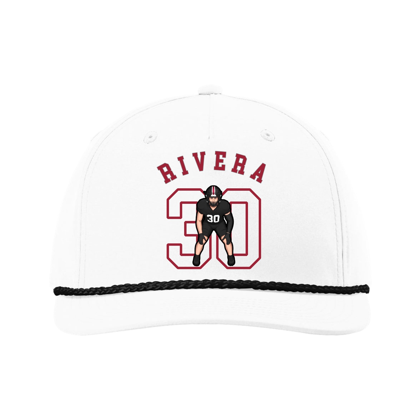Five-Panel Classic Rope Cap — Shirsey Arch in White