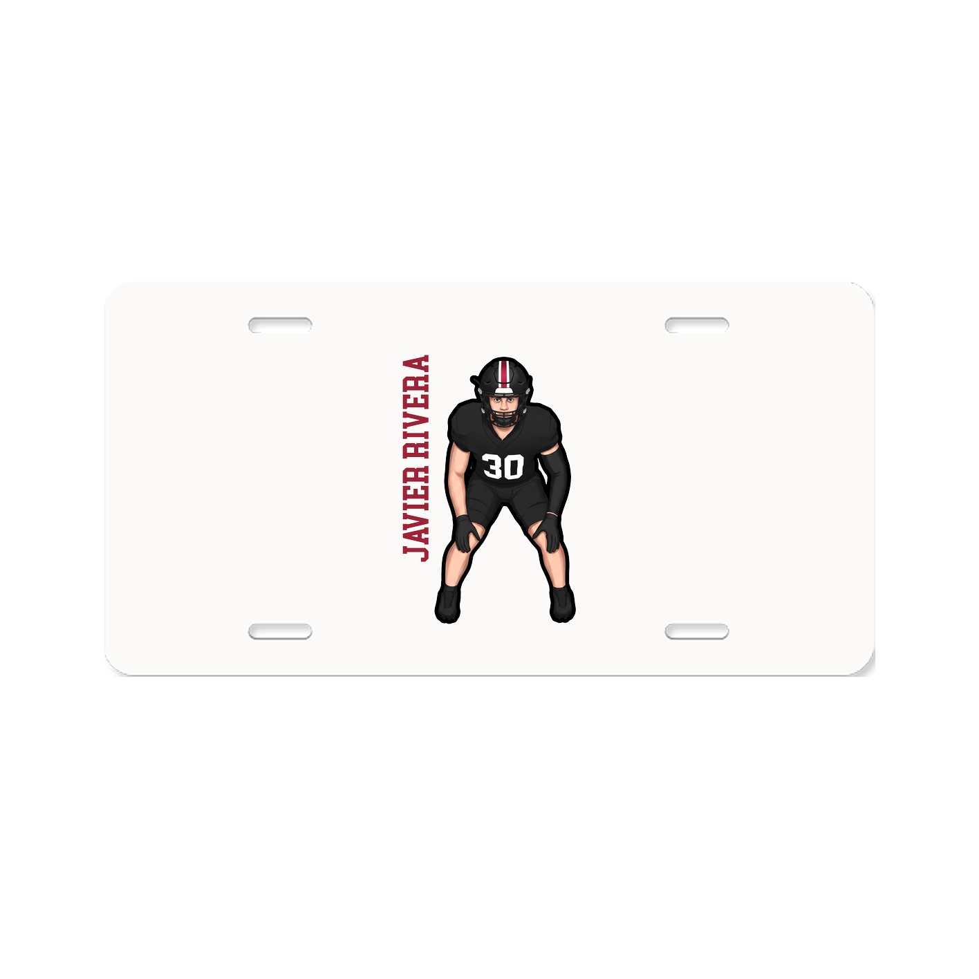License Plate — Name Vertical in Classic
