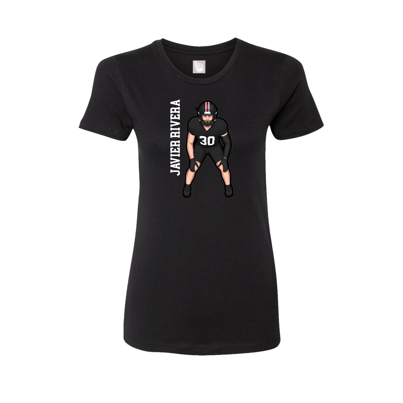 Womens Tee — Name Vertical in Black
