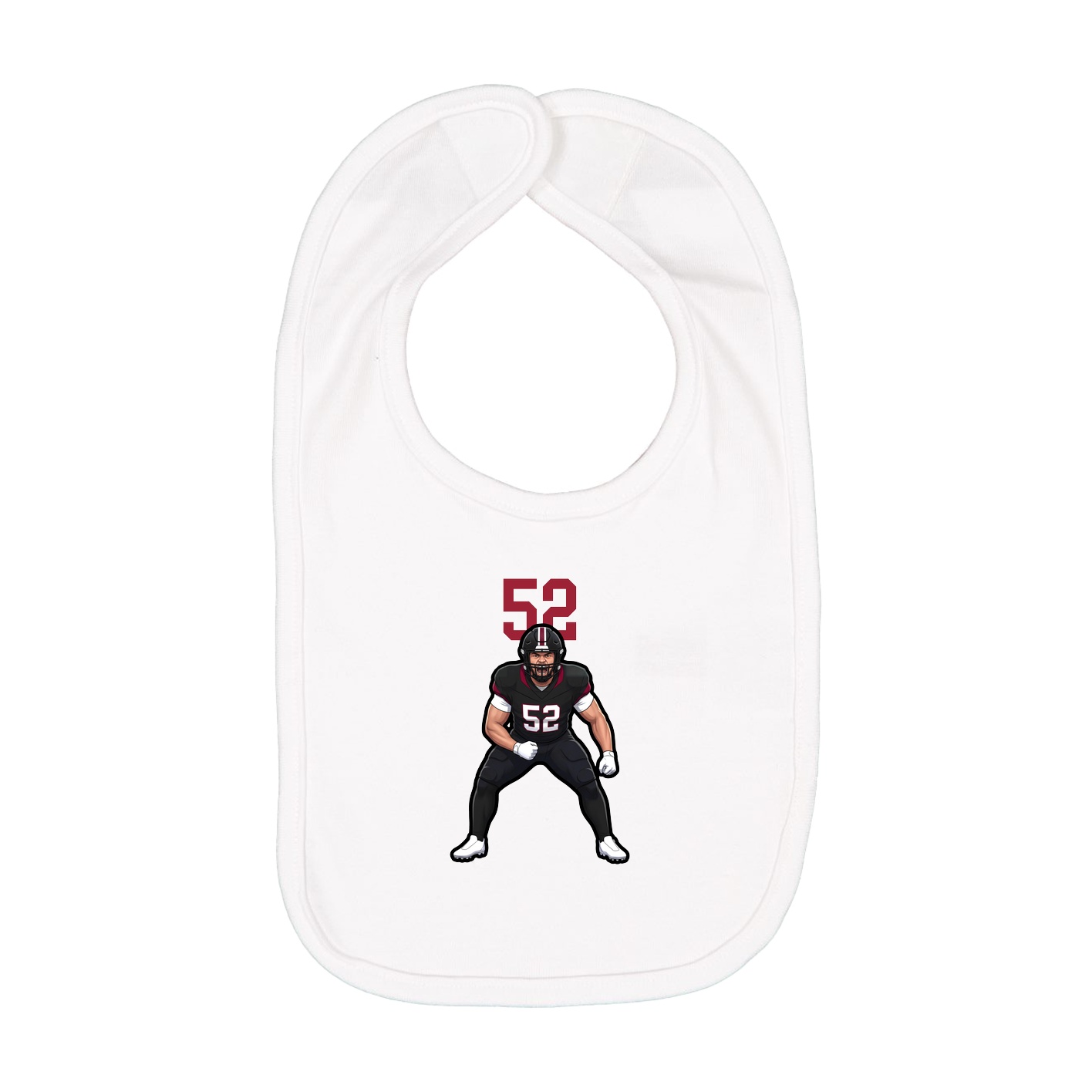 Infant Bib — Number Top in White