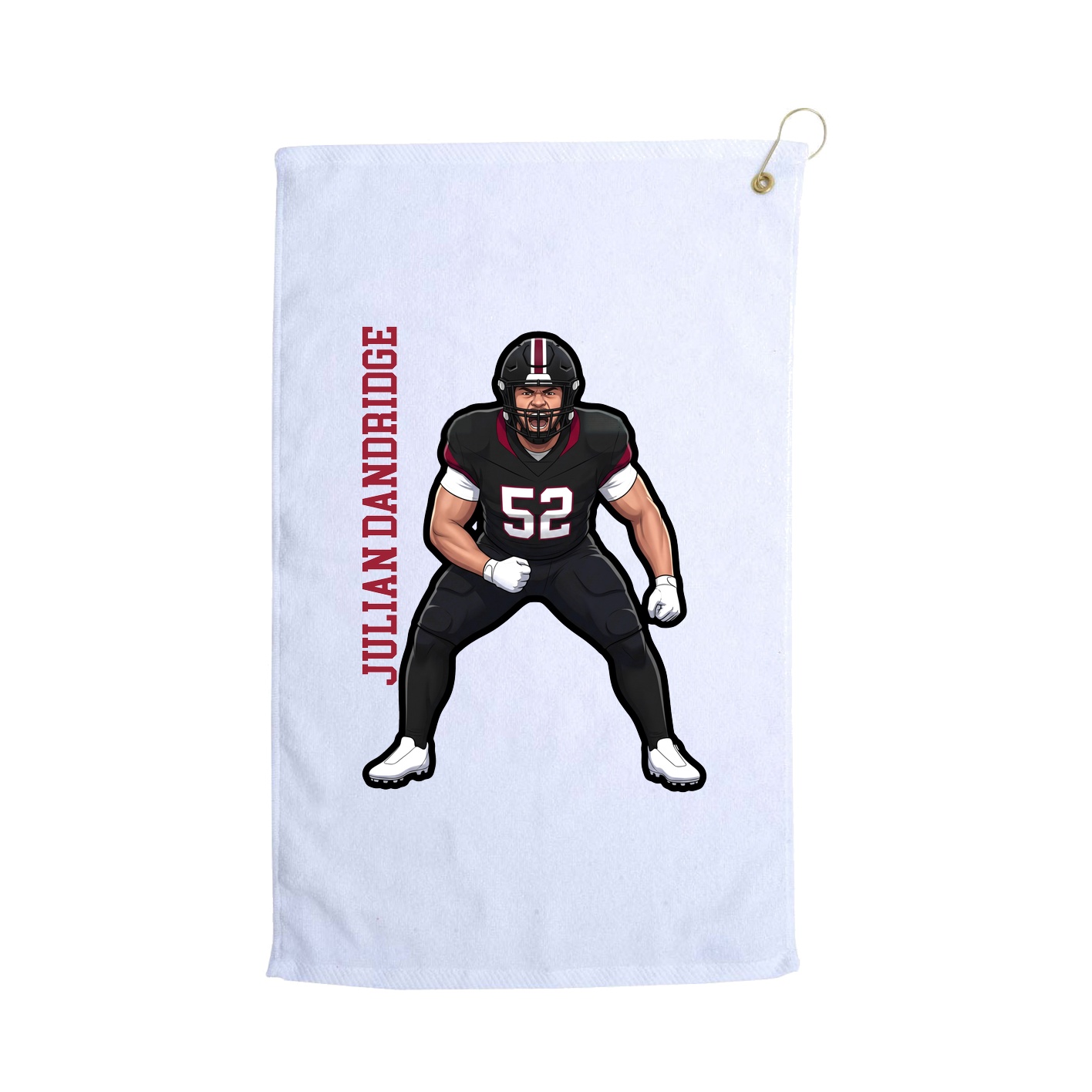 Golf Towel — Name Vertical in White