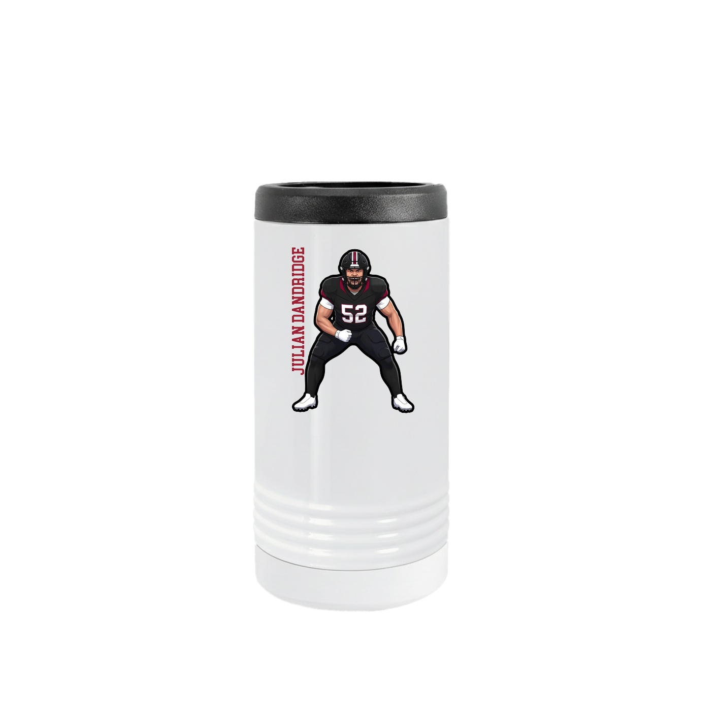 Slim Beverage Holder — Name Vertical in White