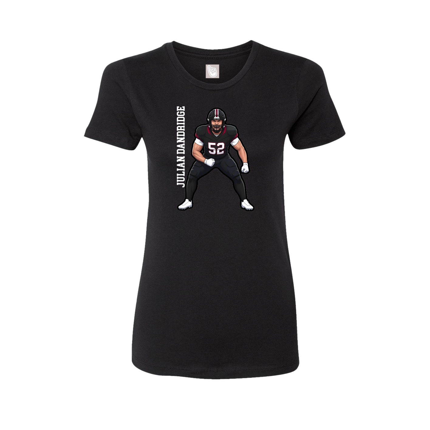Womens Tee — Name Vertical in Black