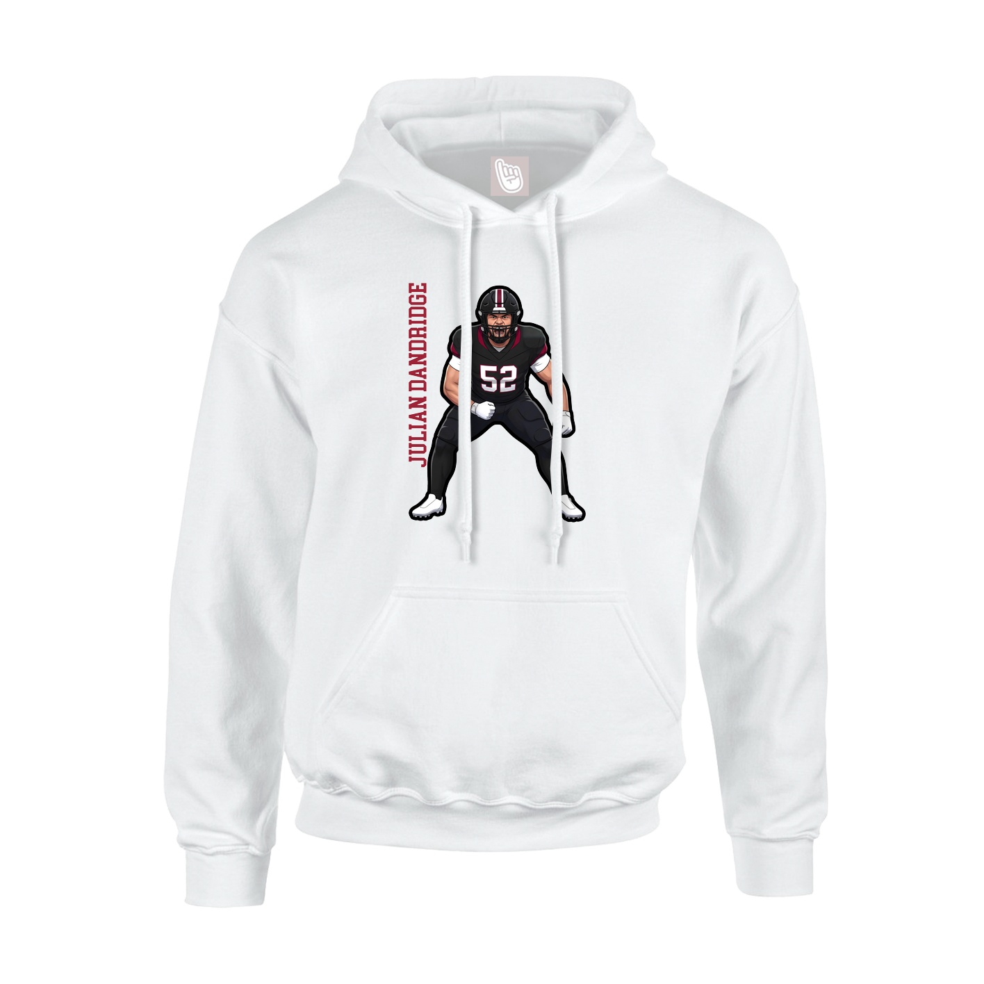 Youth Hoodie — Name Vertical in White