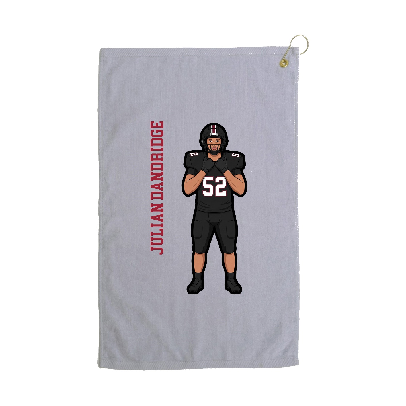 Golf Towel — Name Vertical in Grey