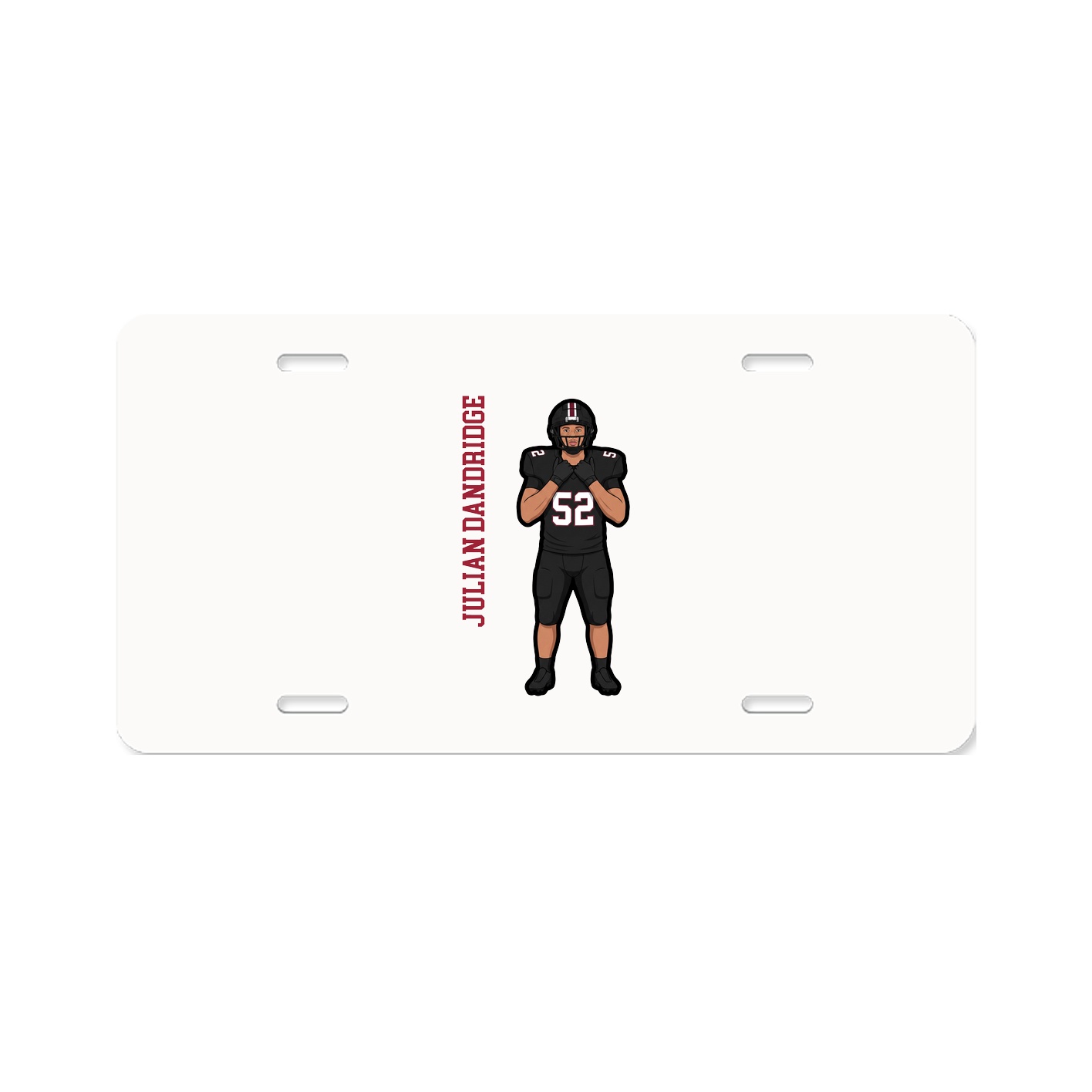 License Plate — Name Vertical in Classic