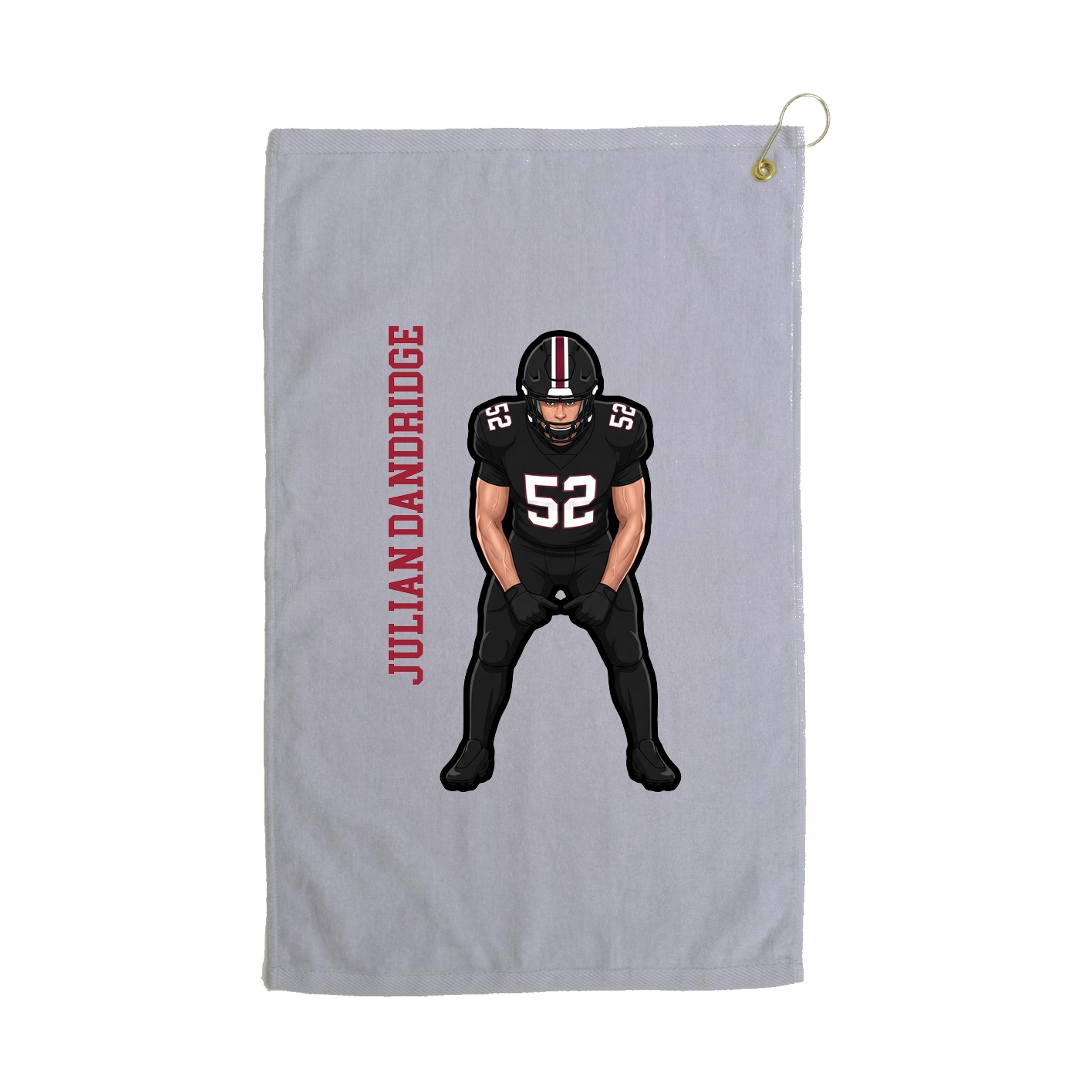 Golf Towel — Name Vertical in Grey