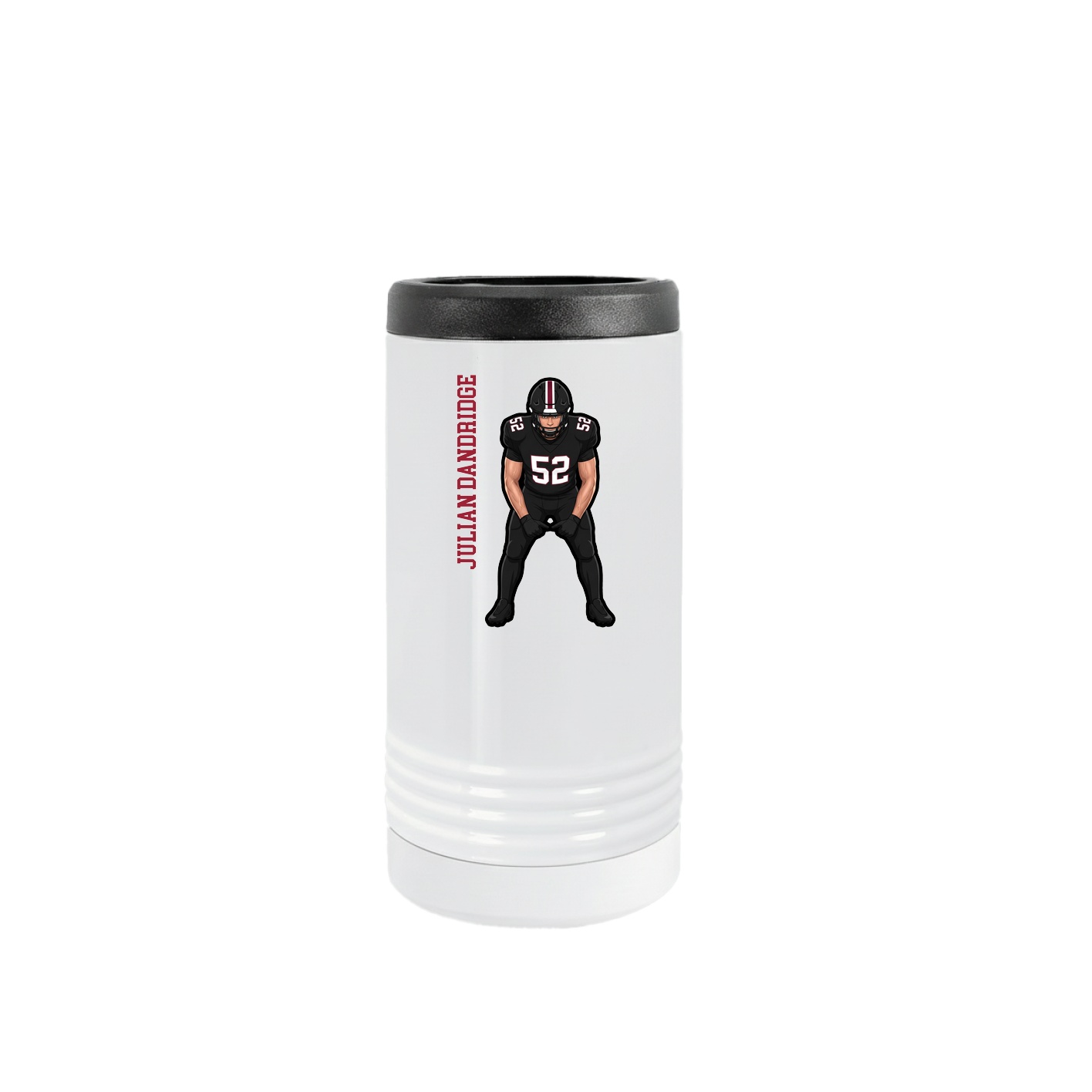 Slim Beverage Holder — Name Vertical in White