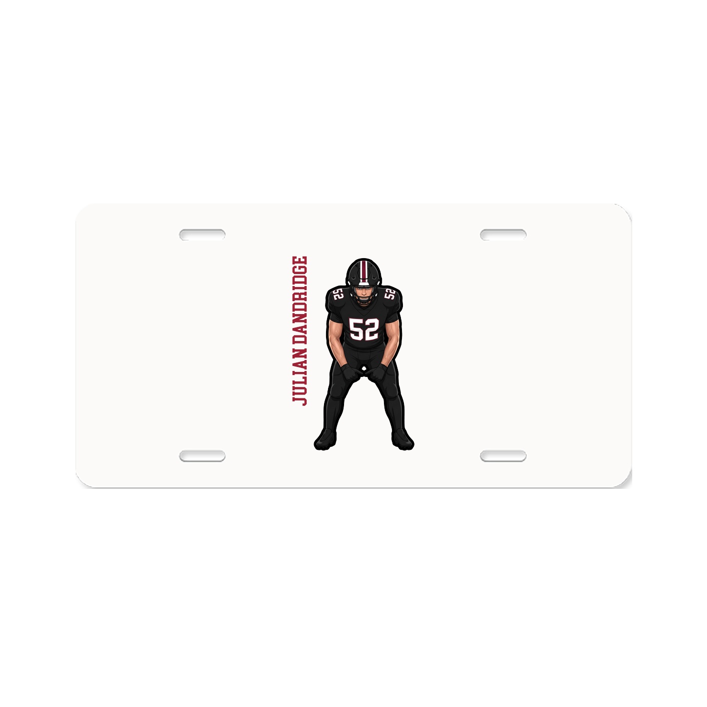 License Plate — Name Vertical in Classic