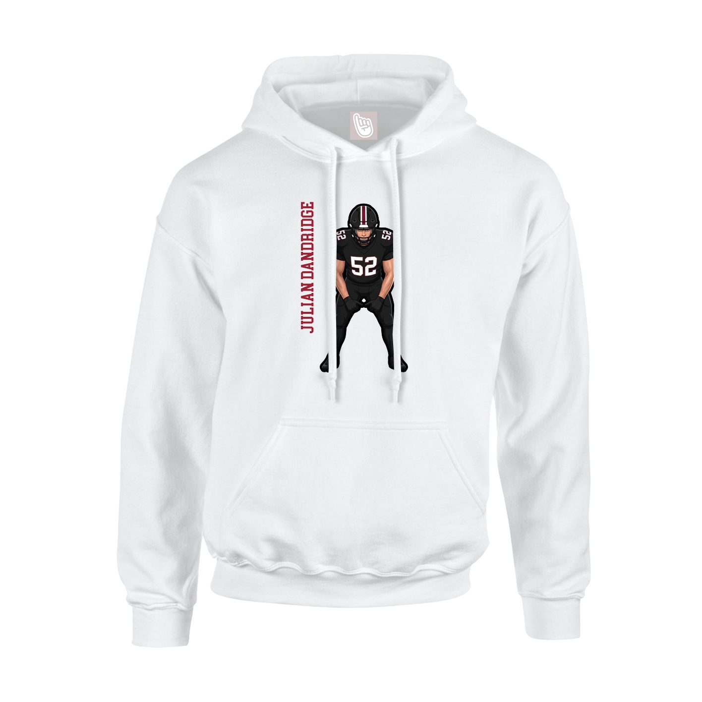 Hoodie — Name Vertical in White