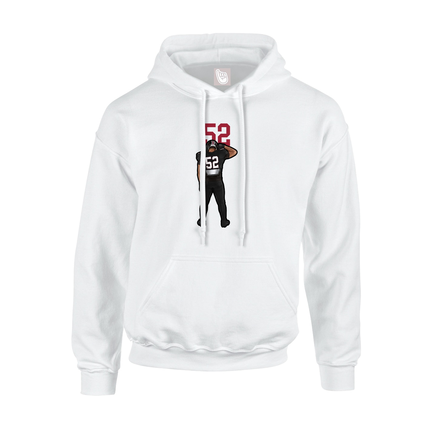 Youth Hoodie — Number Top in White