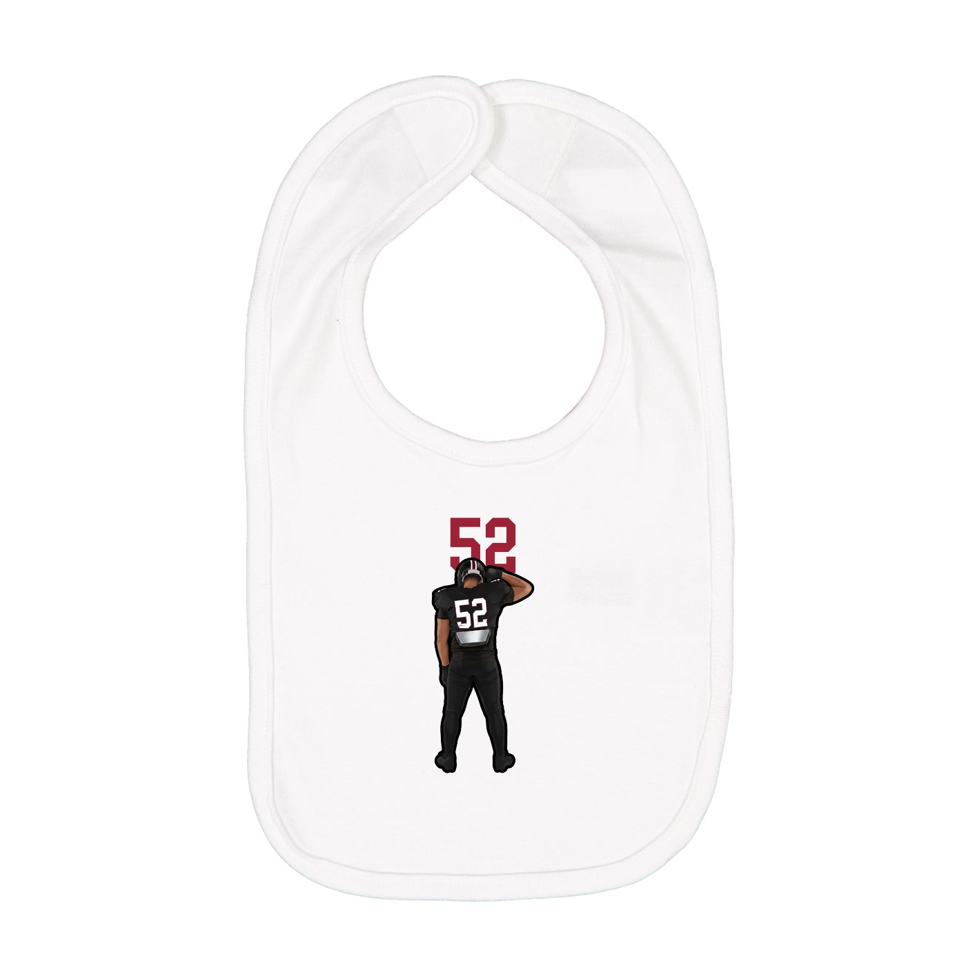 Infant Bib — Number Top in White
