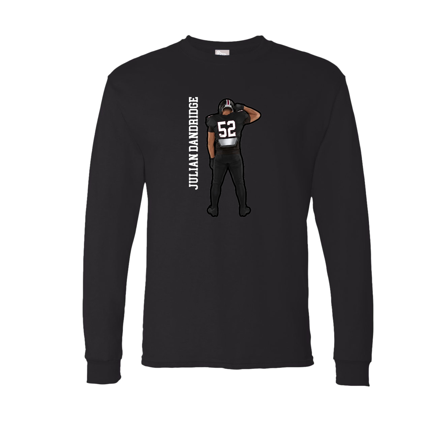 Long Sleeve Tee — Name Vertical in Black